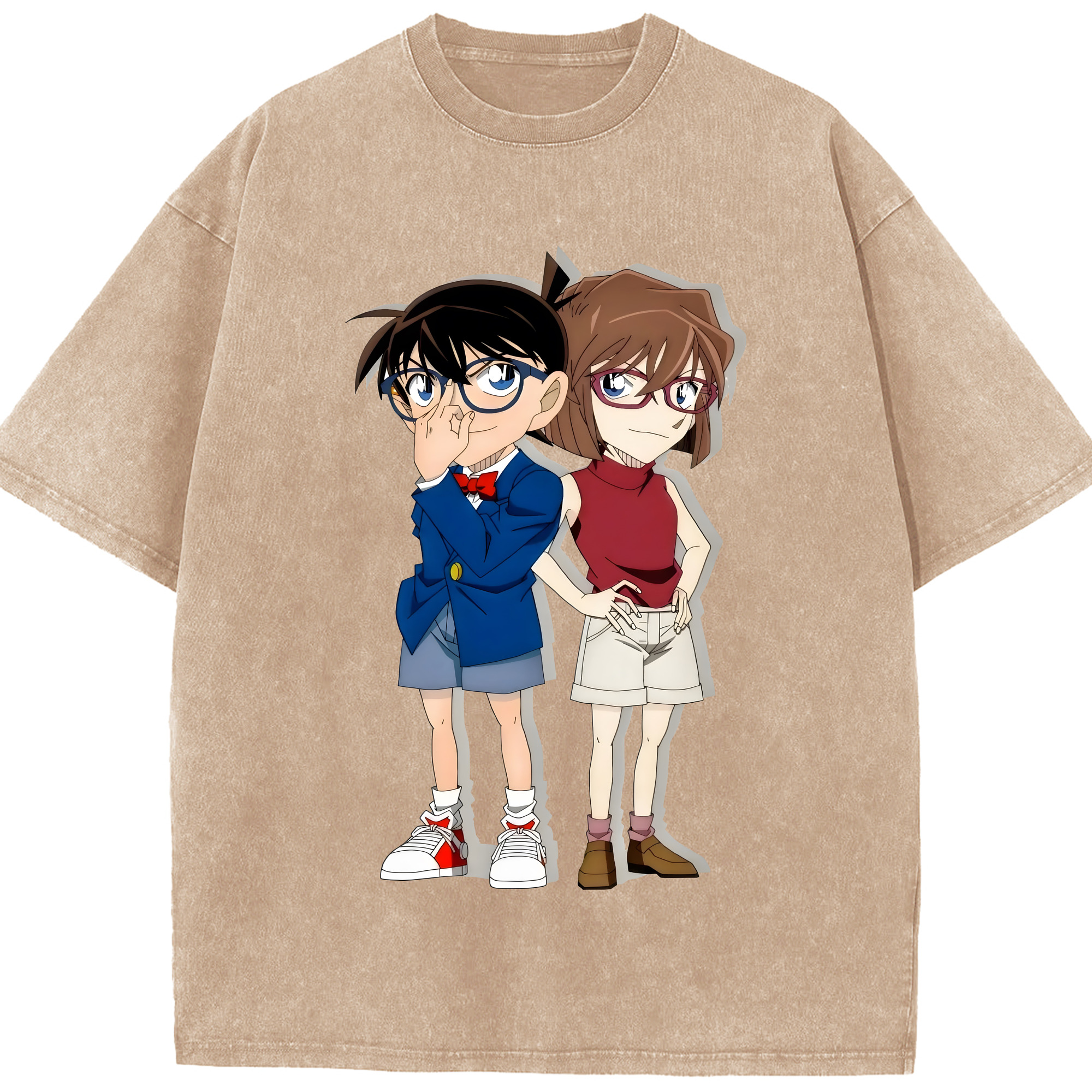 （画像用） 名探偵コナン 灰原 哀 はいばら あい Detective Conan Anita Hailey、Vi Graythorn Haibara Ai 綿100% ヴィンテージ風 半袖Tシャツ（フロントプリント）