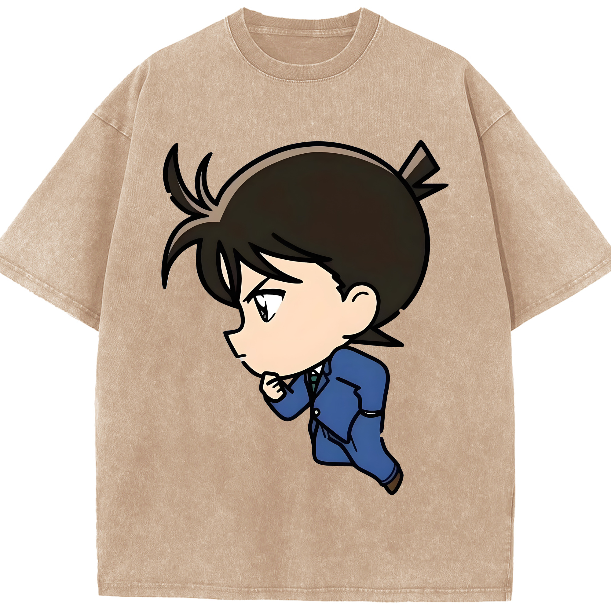 （画像用） 名探偵コナン 江戸川 コナン Detective Conan Conan Edogawa 綿100% ヴィンテージ風 半袖Tシャツ（フロントプリント）
