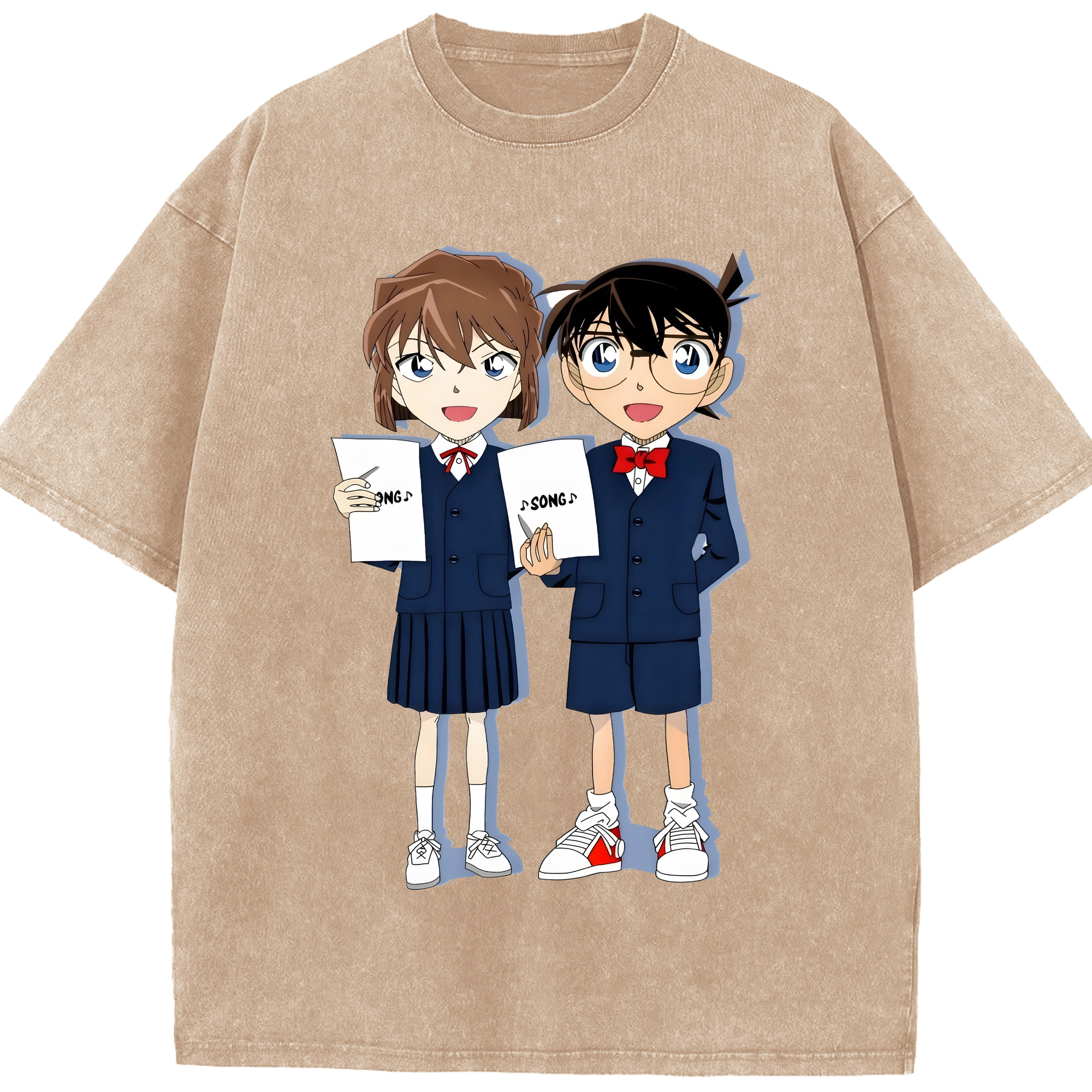 （画像用） 名探偵コナン 灰原 哀 はいばら あい Detective Conan Anita Hailey、Vi Graythorn Haibara Ai 綿100% ヴィンテージ風 半袖Tシャツ（フロントプリント）