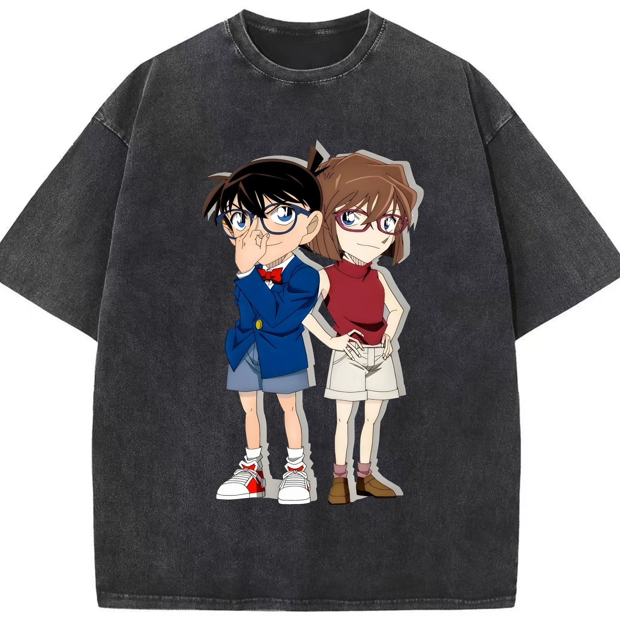 （画像用） 名探偵コナン 灰原 哀 はいばら あい Detective Conan Anita Hailey、Vi Graythorn Haibara Ai 綿100% ヴィンテージ風 半袖Tシャツ（フロントプリント）