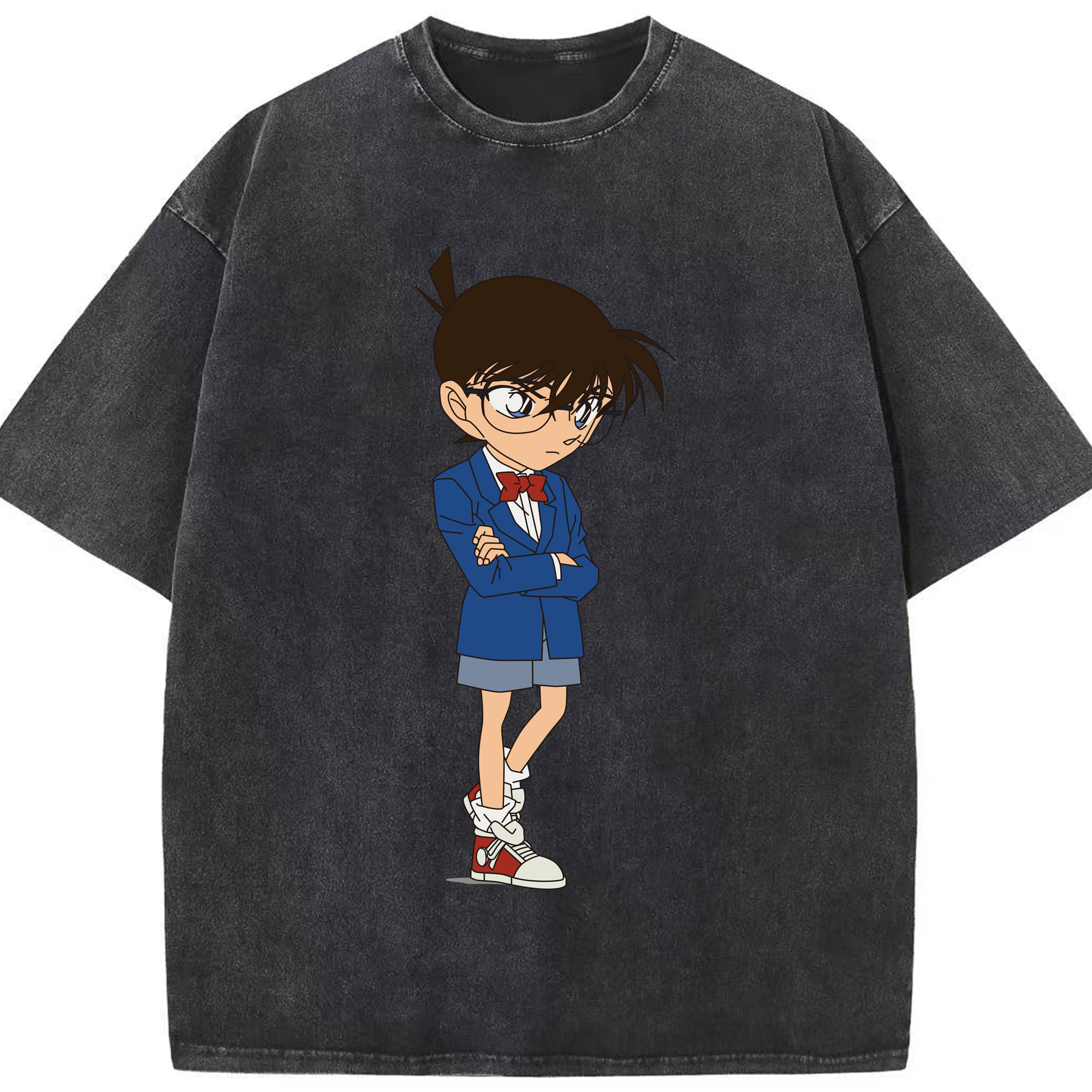 （画像用） 名探偵コナン 江戸川 コナン Detective Conan Conan Edogawa 綿100% ヴィンテージ風 半袖Tシャツ（フロントプリント）