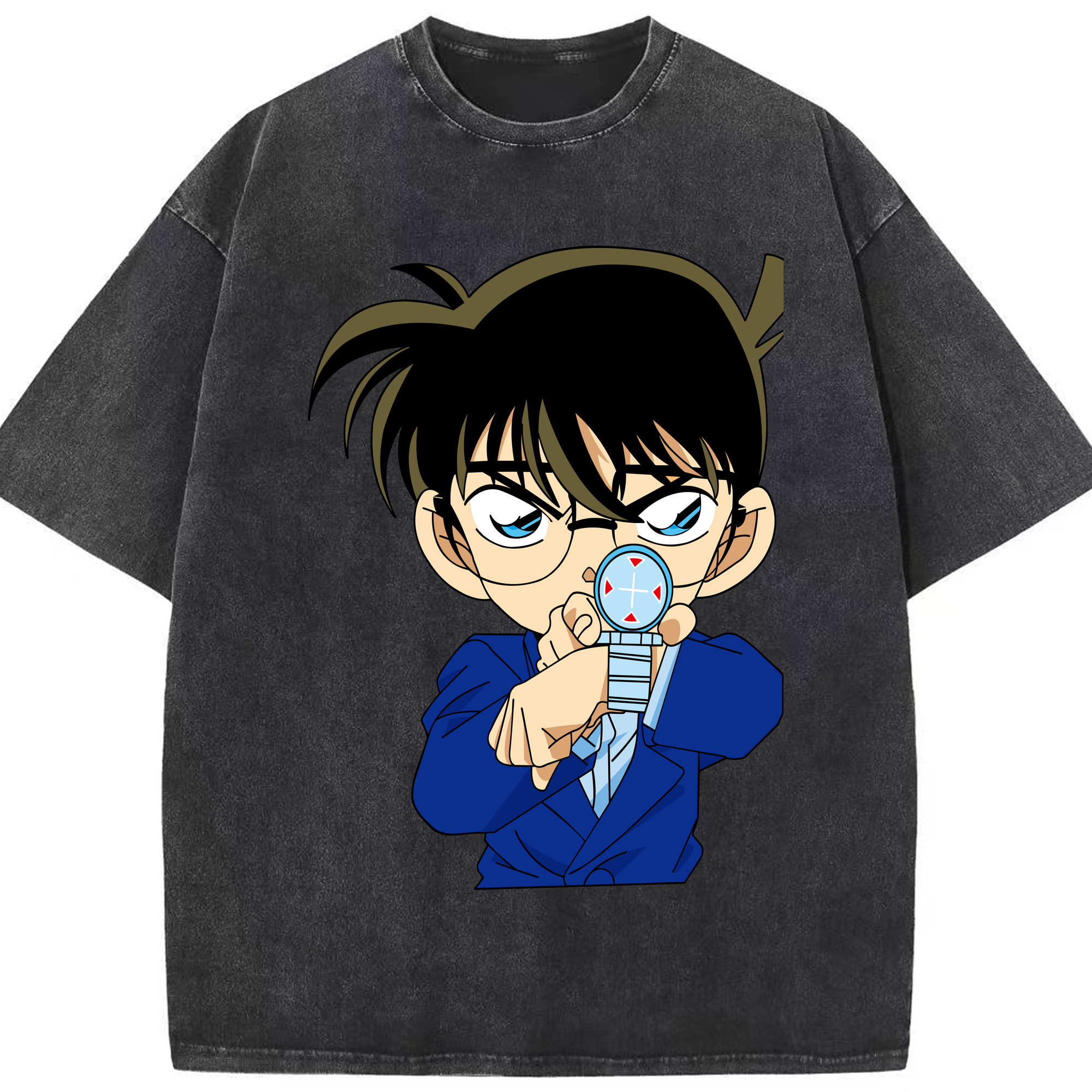 （画像用） 名探偵コナン 江戸川 コナン Detective Conan Conan Edogawa 綿100% ヴィンテージ風 半袖Tシャツ（フロントプリント）