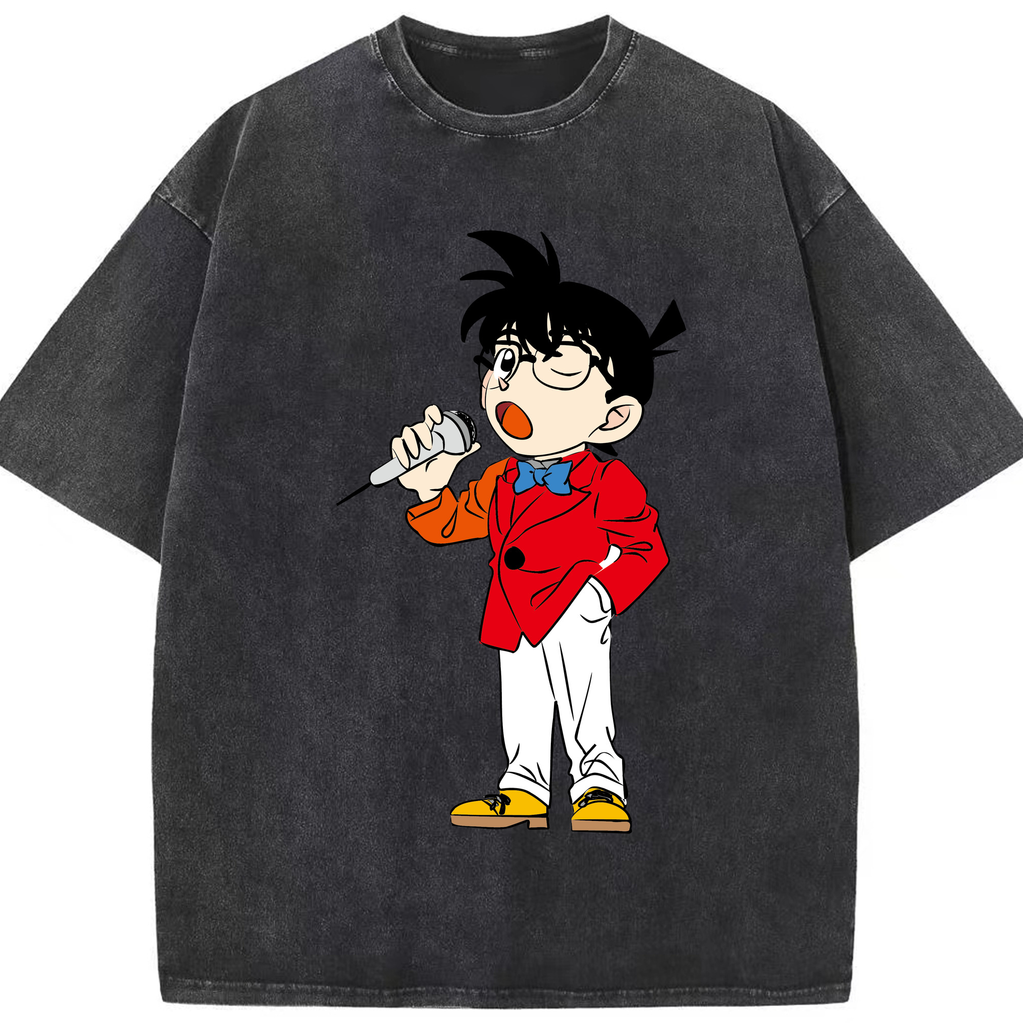 （画像用） 名探偵コナン 江戸川 コナン Detective Conan Conan Edogawa 綿100% ヴィンテージ風 半袖Tシャツ（フロントプリント）