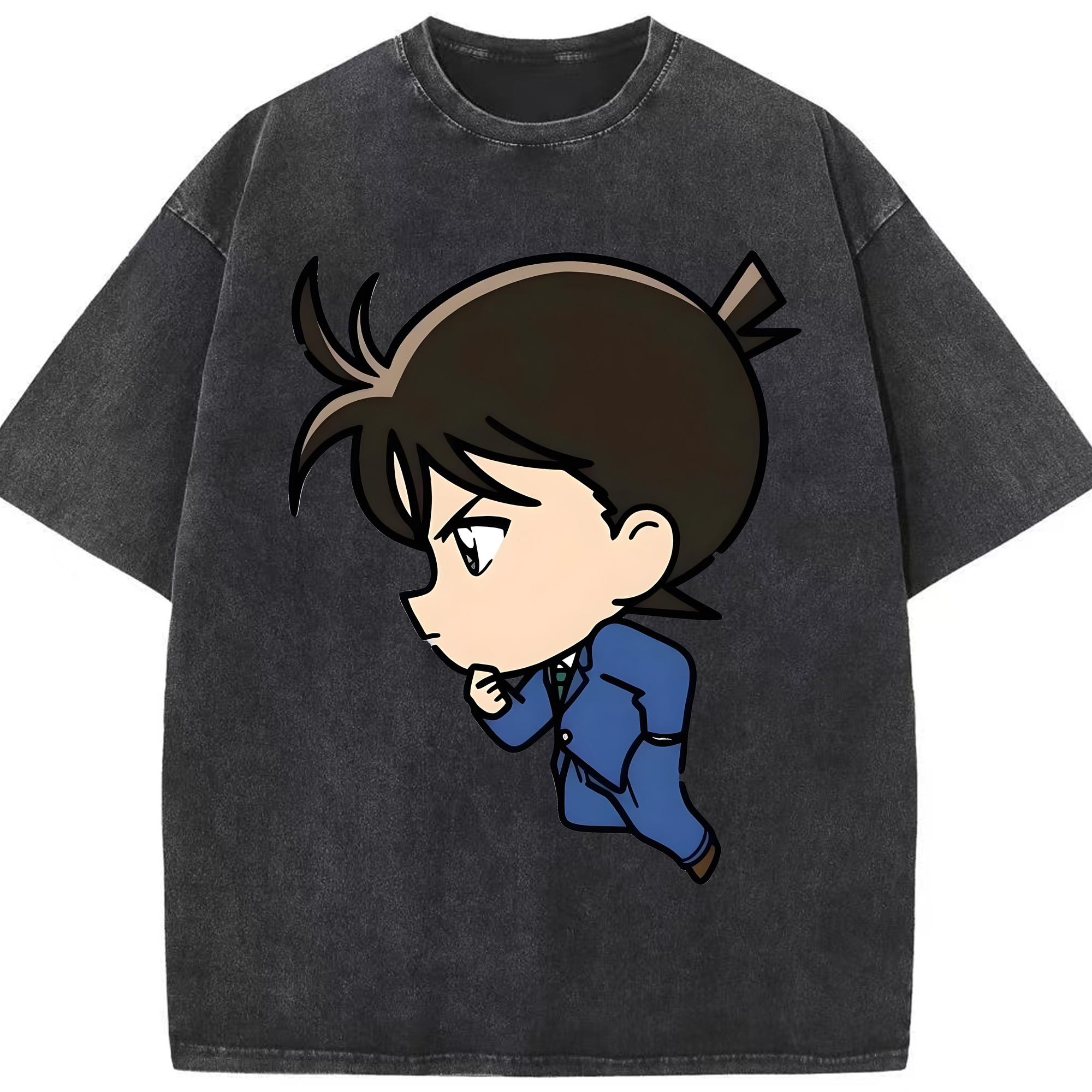 （画像用） 名探偵コナン 江戸川 コナン Detective Conan Conan Edogawa 綿100% ヴィンテージ風 半袖Tシャツ（フロントプリント）