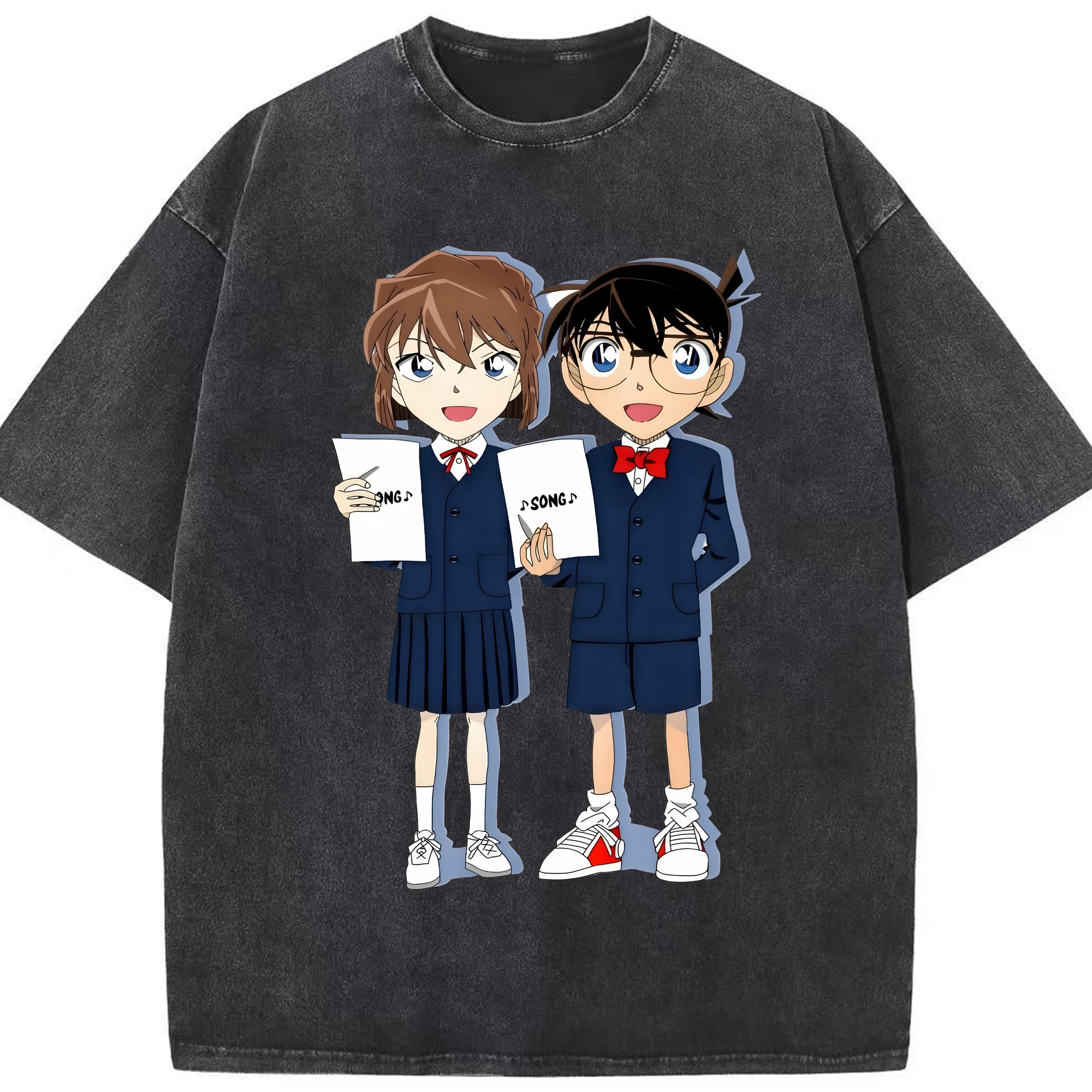 （画像用） 名探偵コナン 灰原 哀 はいばら あい Detective Conan Anita Hailey、Vi Graythorn Haibara Ai 綿100% ヴィンテージ風 半袖Tシャツ（フロントプリント）