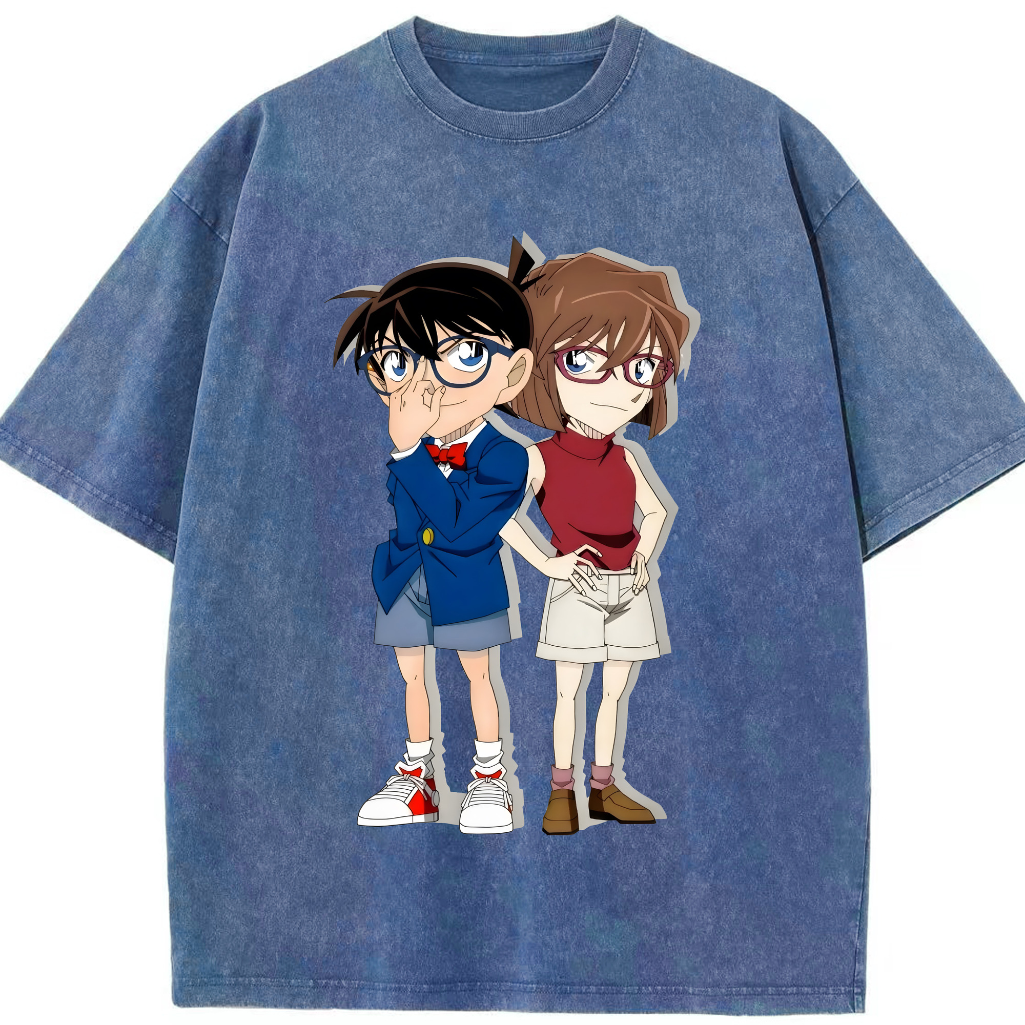 （画像用） 名探偵コナン 灰原 哀 はいばら あい Detective Conan Anita Hailey、Vi Graythorn Haibara Ai 綿100% ヴィンテージ風 半袖Tシャツ（フロントプリント）