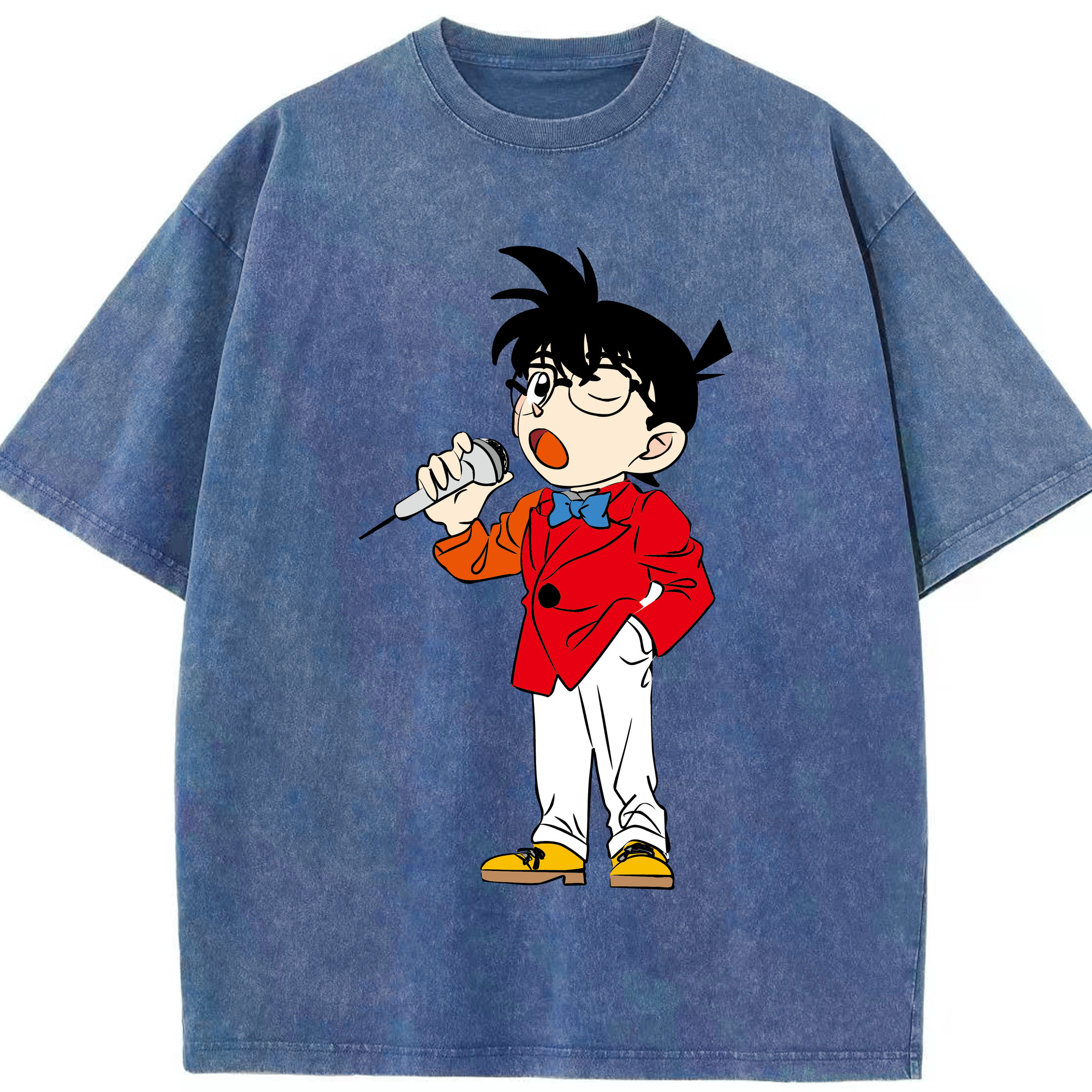 （画像用） 名探偵コナン 江戸川 コナン Detective Conan Conan Edogawa 綿100% ヴィンテージ風 半袖Tシャツ（フロントプリント）