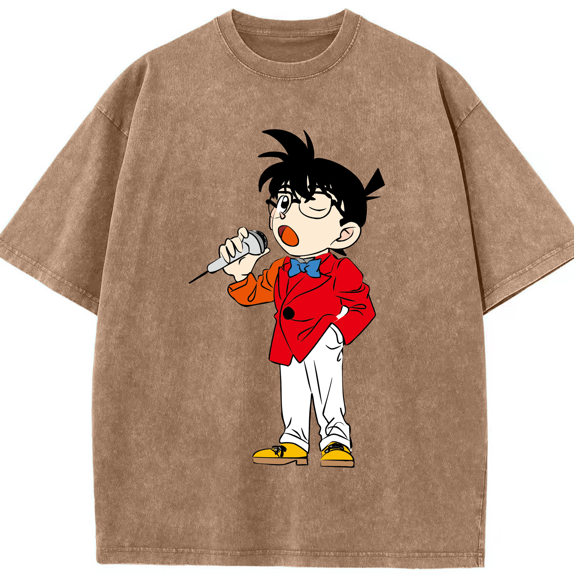（画像用） 名探偵コナン 江戸川 コナン Detective Conan Conan Edogawa 綿100% ヴィンテージ風 半袖Tシャツ（フロントプリント）