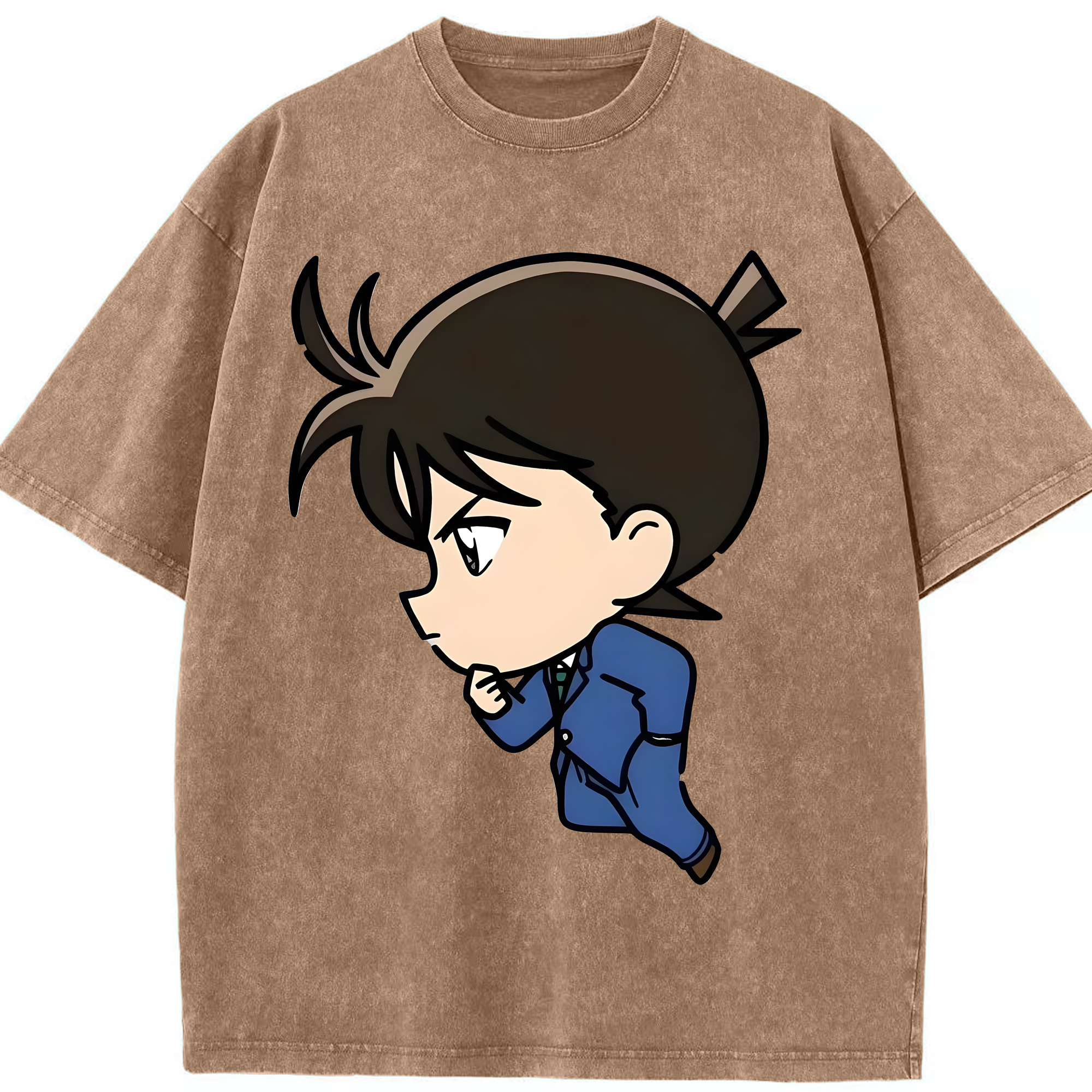 （画像用） 名探偵コナン 江戸川 コナン Detective Conan Conan Edogawa 綿100% ヴィンテージ風 半袖Tシャツ（フロントプリント）