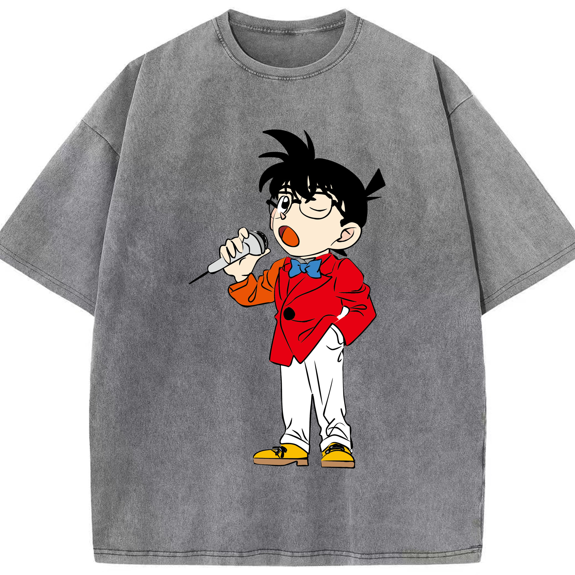 （画像用） 名探偵コナン 江戸川 コナン Detective Conan Conan Edogawa 綿100% ヴィンテージ風 半袖Tシャツ（フロントプリント）