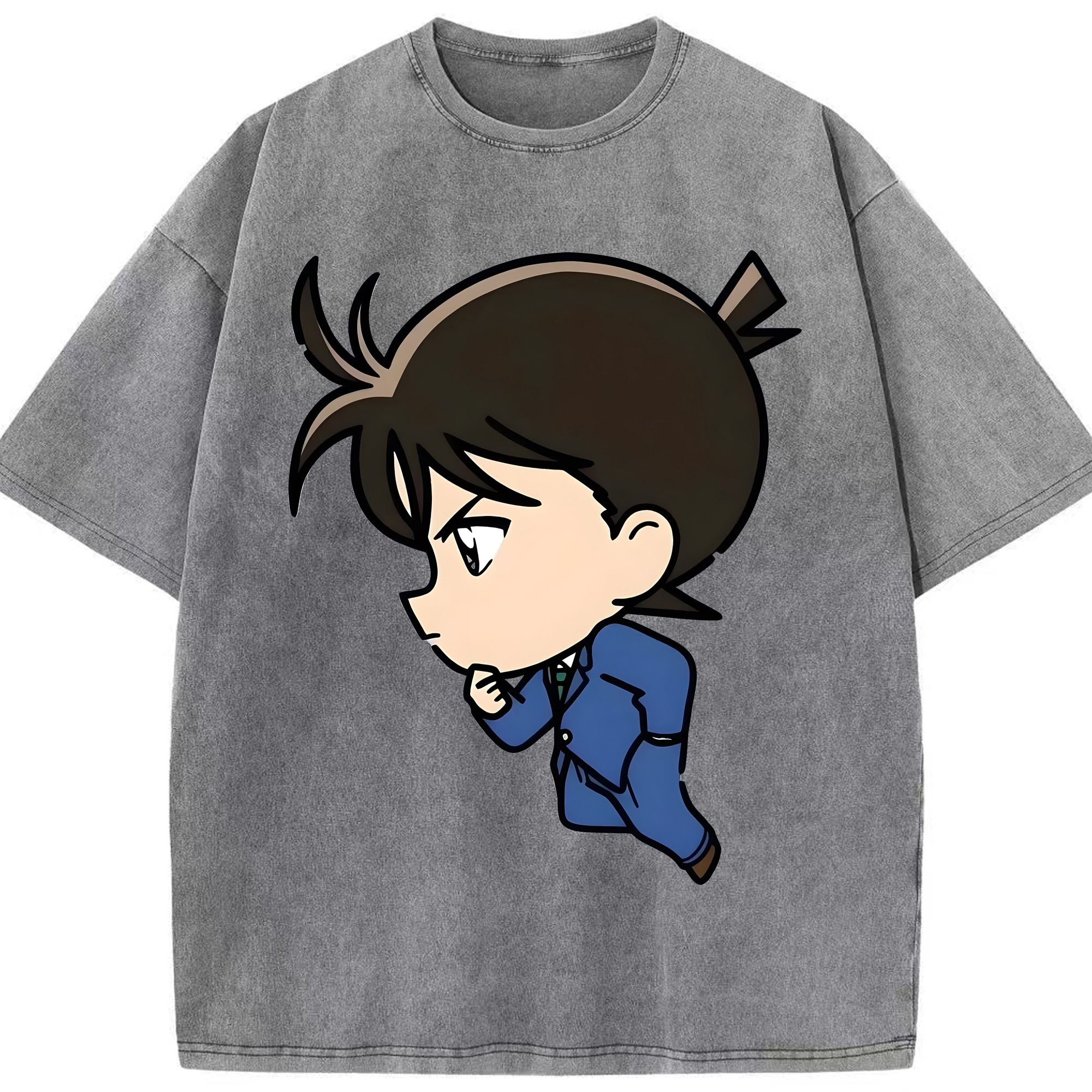（画像用） 名探偵コナン 江戸川 コナン Detective Conan Conan Edogawa 綿100% ヴィンテージ風 半袖Tシャツ（フロントプリント）