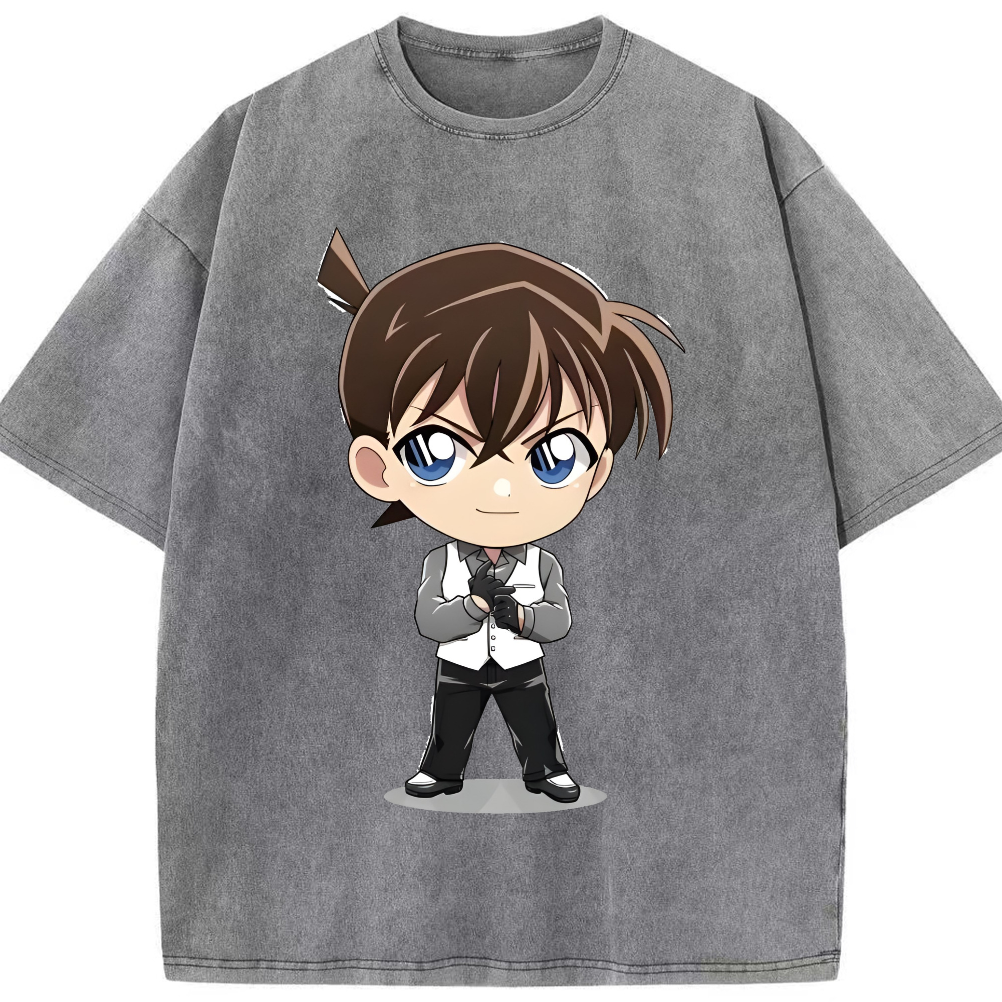（画像用） 名探偵コナン 江戸川 コナン Detective Conan Conan Edogawa 綿100% ヴィンテージ風 半袖Tシャツ（フロントプリント）