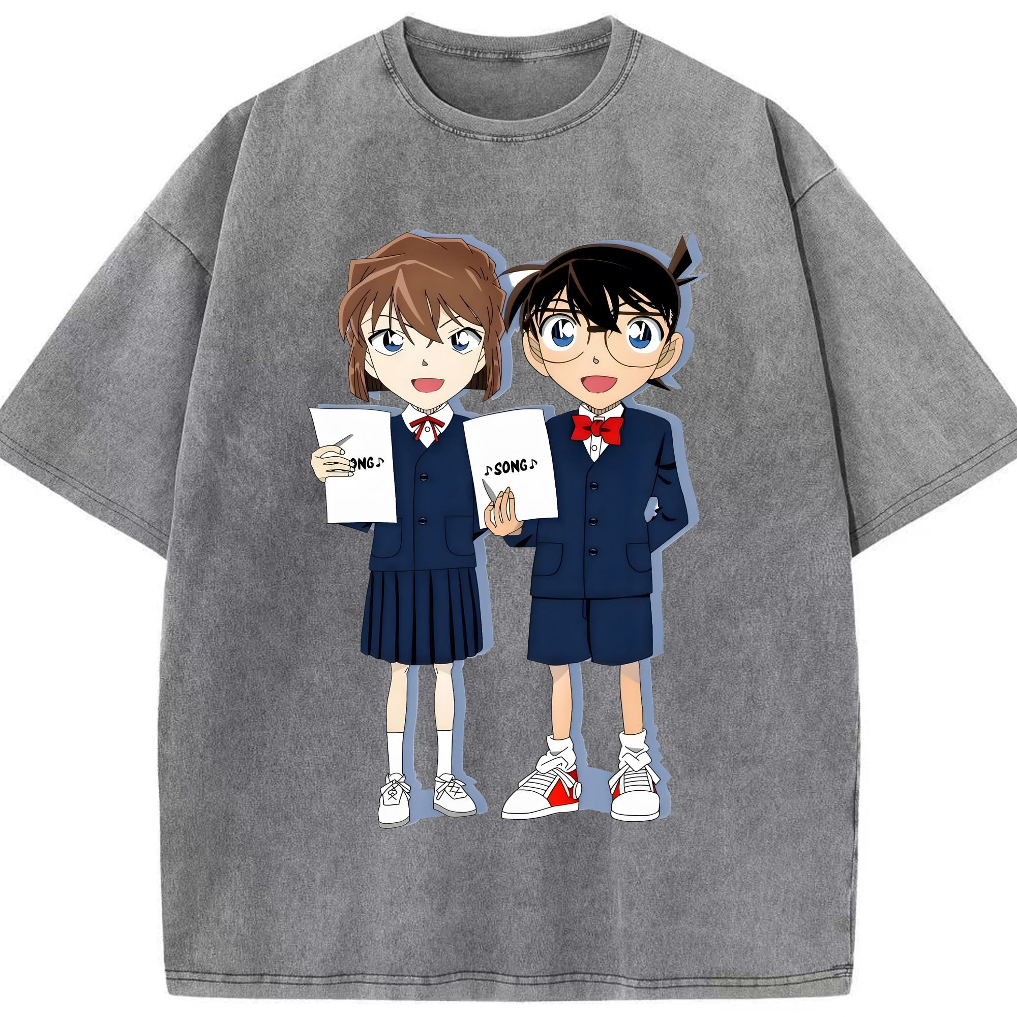 （画像用） 名探偵コナン 灰原 哀 はいばら あい Detective Conan Anita Hailey、Vi Graythorn Haibara Ai 綿100% ヴィンテージ風 半袖Tシャツ（フロントプリント）