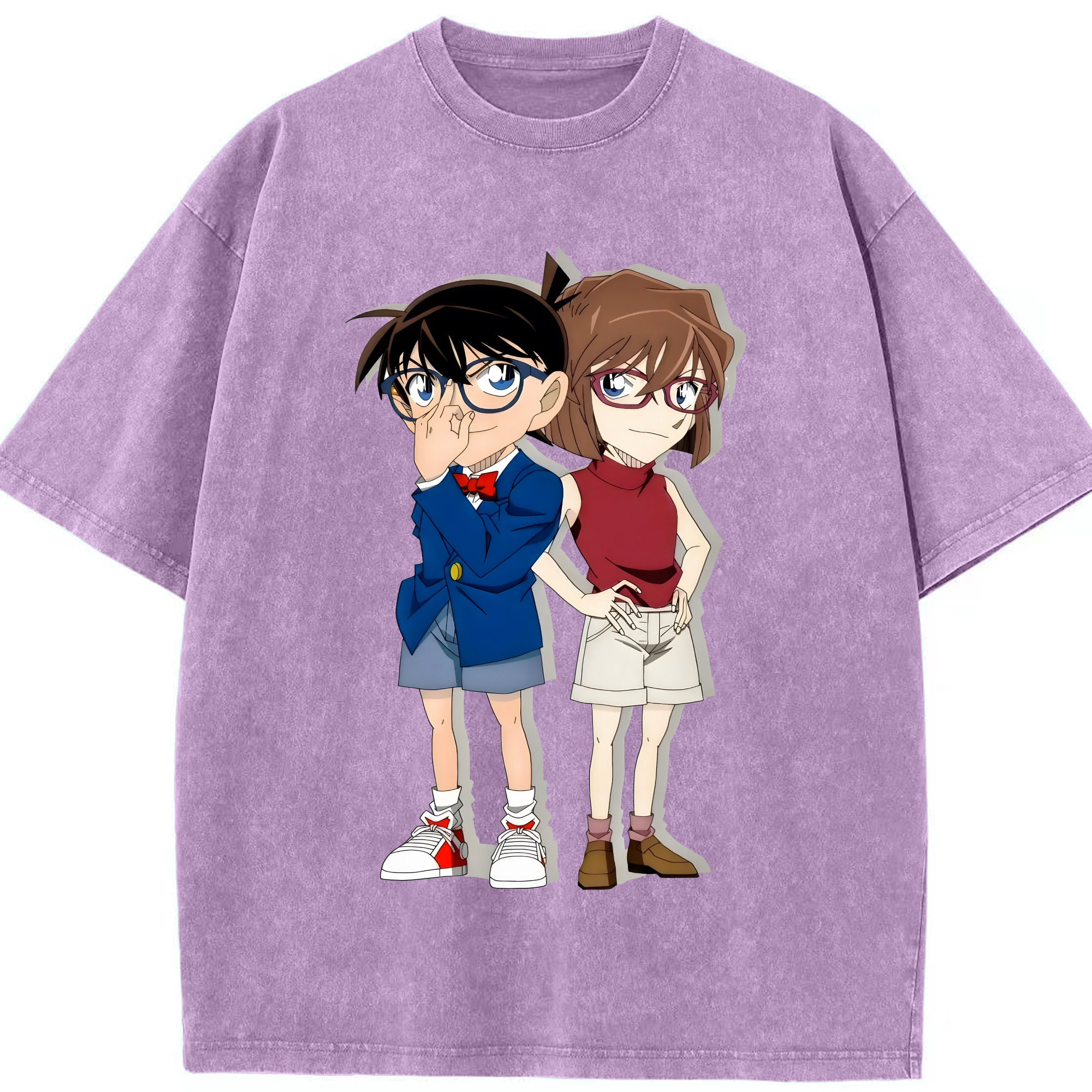 （画像用） 名探偵コナン 灰原 哀 はいばら あい Detective Conan Anita Hailey、Vi Graythorn Haibara Ai 綿100% ヴィンテージ風 半袖Tシャツ（フロントプリント）