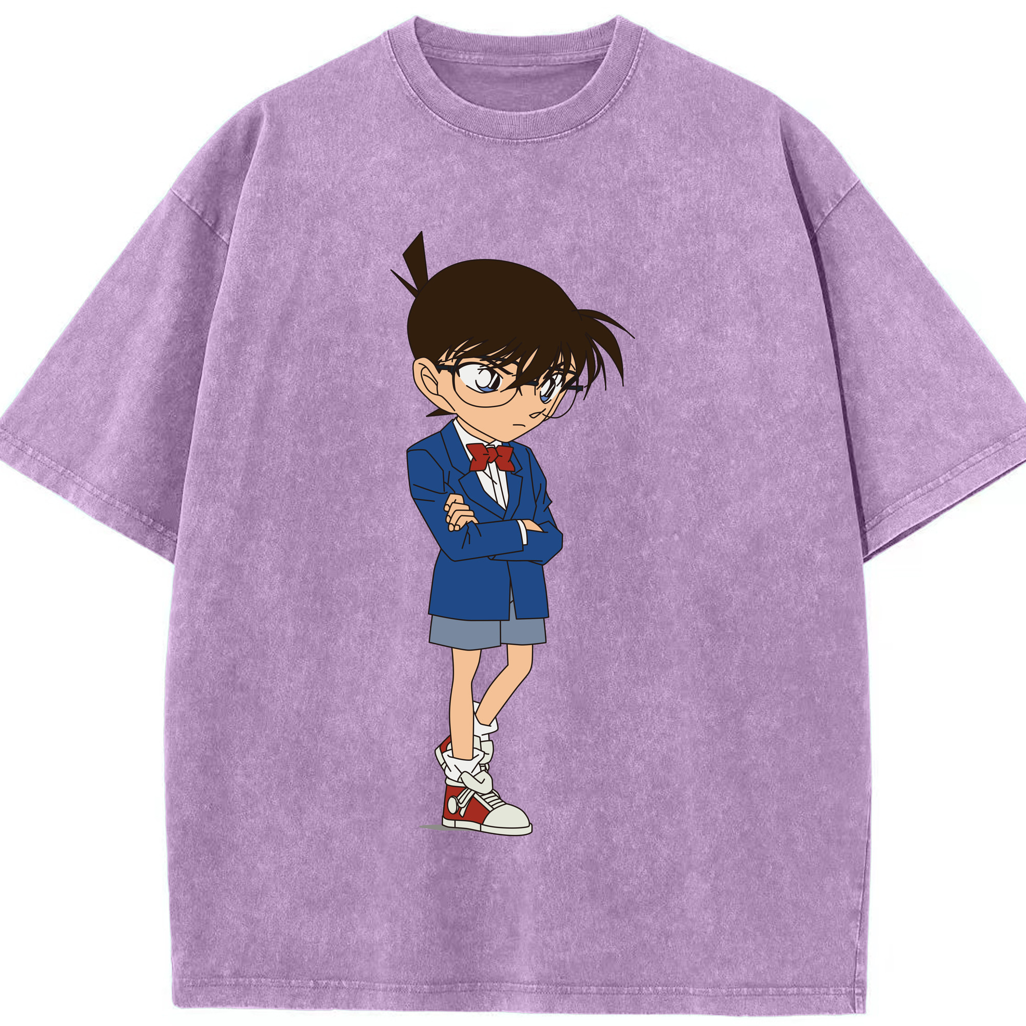 （画像用） 名探偵コナン 江戸川 コナン Detective Conan Conan Edogawa 綿100% ヴィンテージ風 半袖Tシャツ（フロントプリント）