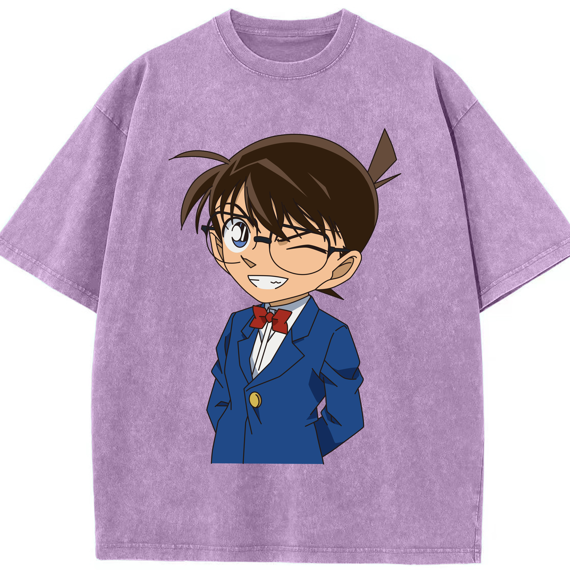 （画像用） 名探偵コナン 江戸川 コナン Detective Conan Conan Edogawa 綿100% ヴィンテージ風 半袖Tシャツ（フロントプリント）