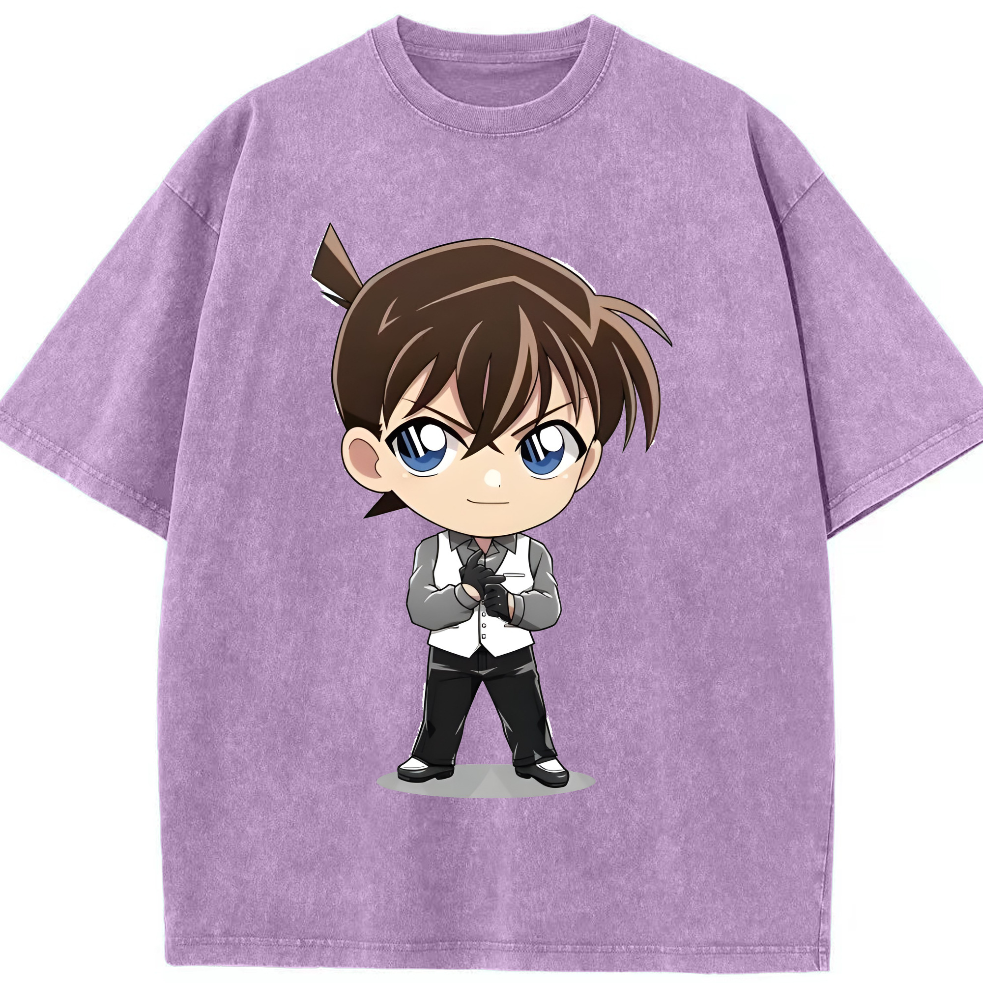 （画像用） 名探偵コナン 江戸川 コナン Detective Conan Conan Edogawa 綿100% ヴィンテージ風 半袖Tシャツ（フロントプリント）