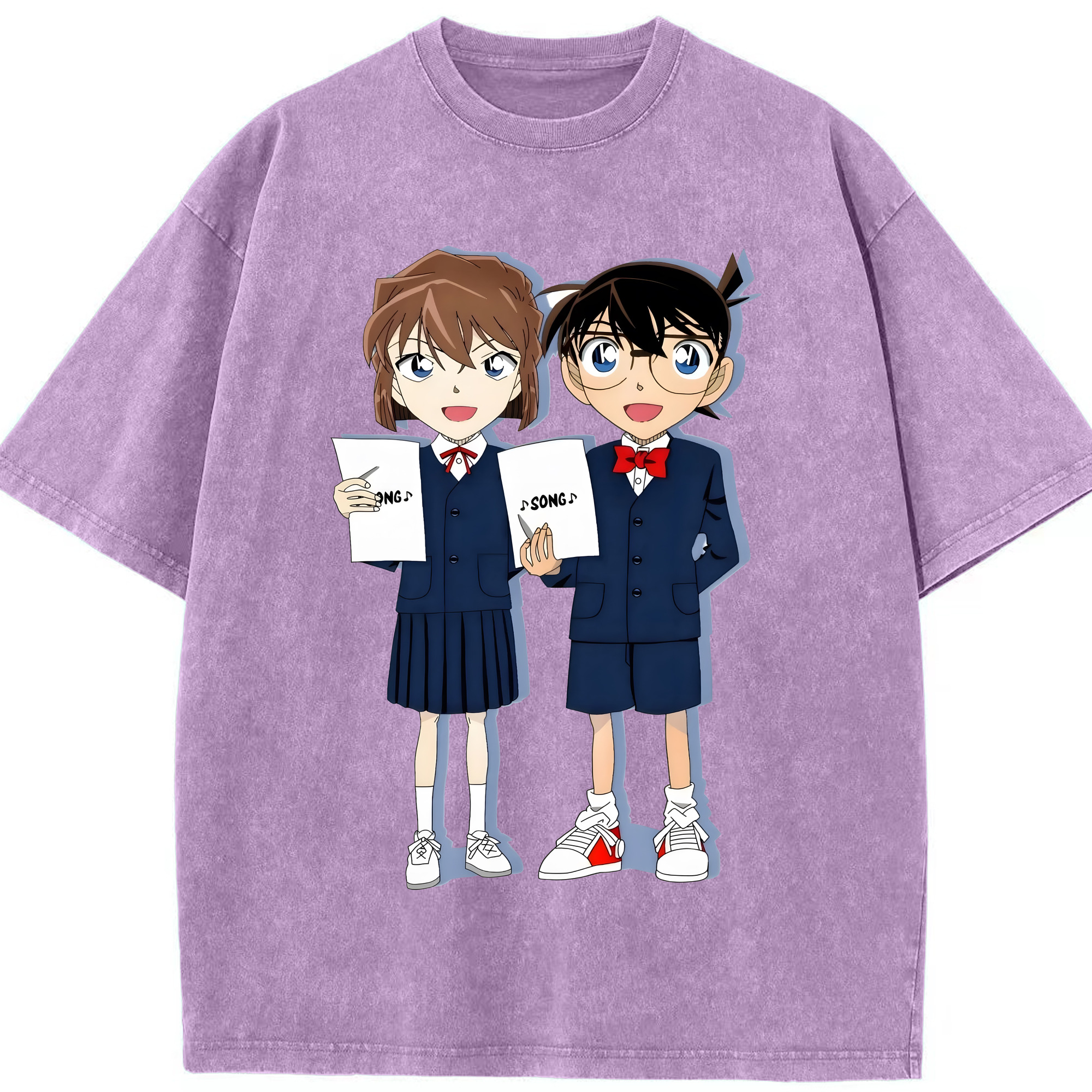 （画像用） 名探偵コナン 灰原 哀 はいばら あい Detective Conan Anita Hailey、Vi Graythorn Haibara Ai 綿100% ヴィンテージ風 半袖Tシャツ（フロントプリント）
