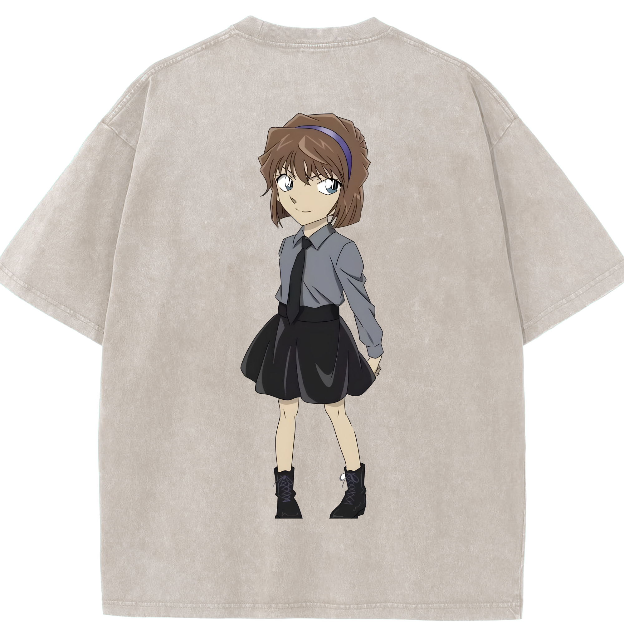 （画像用） 名探偵コナン 灰原 哀 はいばら あい Detective Conan Anita Hailey、Vi Graythorn Haibara Ai 綿100% ヴィンテージ風 半袖Tシャツ（背面プリント）