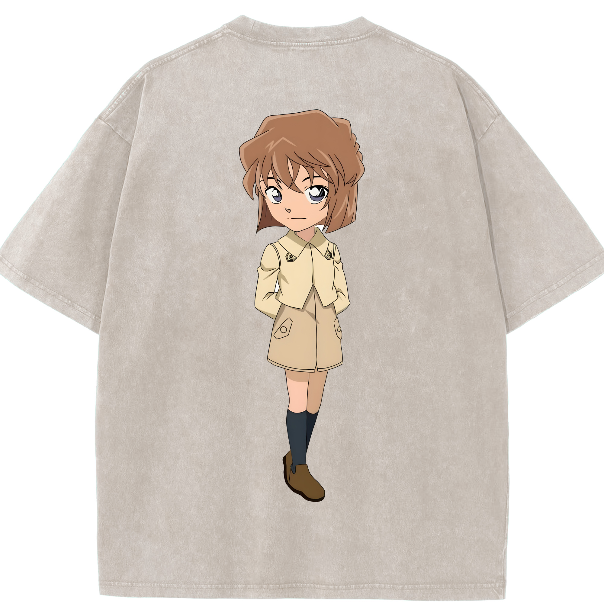 （画像用） 名探偵コナン 灰原 哀 はいばら あい Detective Conan Anita Hailey、Vi Graythorn Haibara Ai 綿100% ヴィンテージ風 半袖Tシャツ（背面プリント）