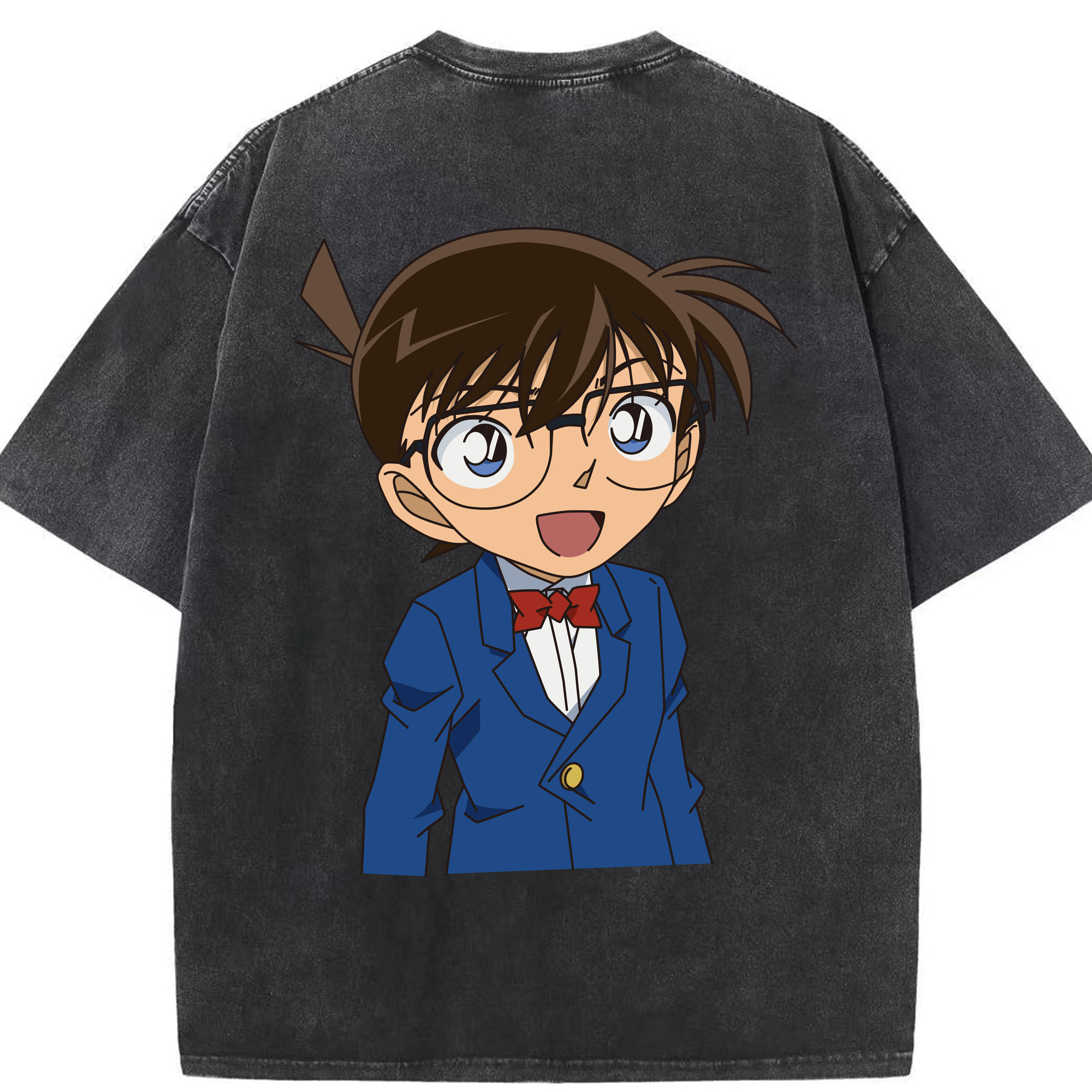 （画像用） 名探偵コナン 江戸川 コナン Detective Conan Conan Edogawa 綿100% ヴィンテージ風 半袖Tシャツ（背面プリント）