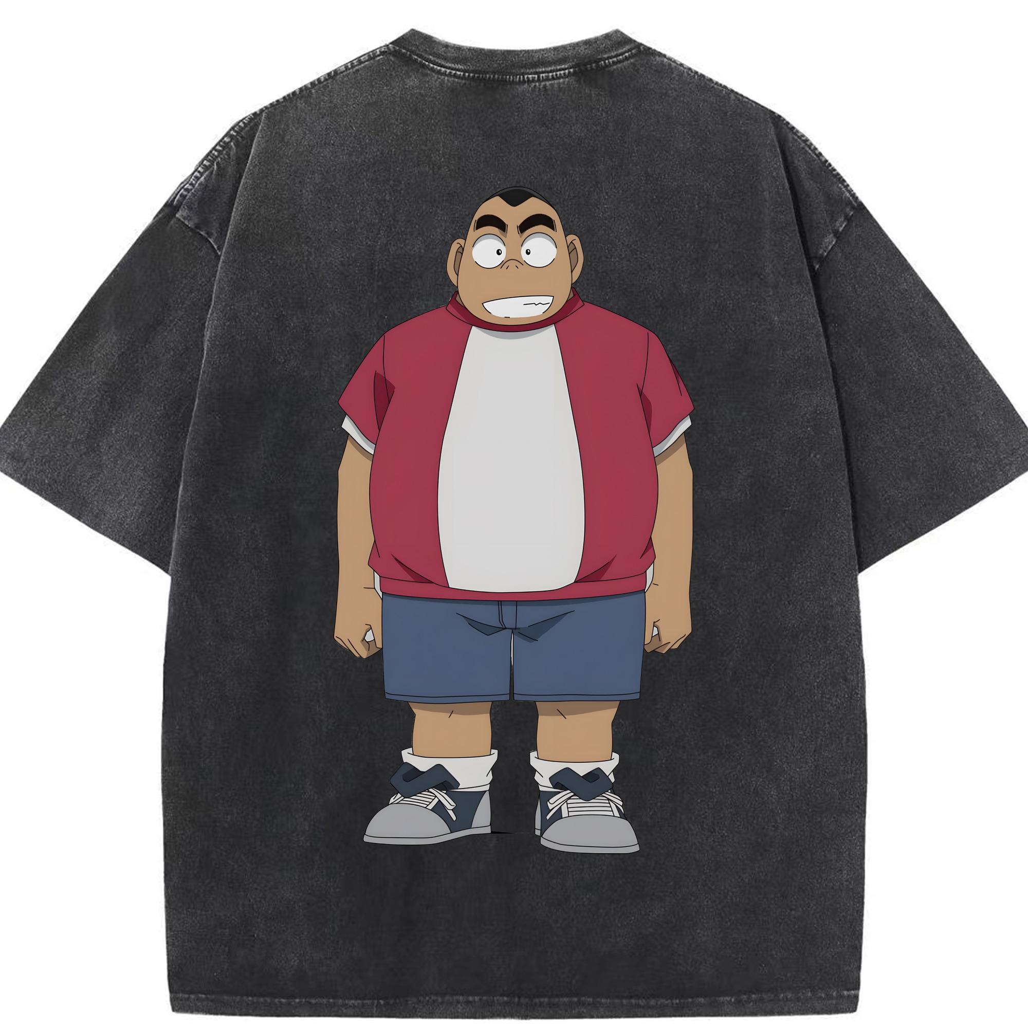 （画像用） 名探偵コナン 小嶋 元太 こじま げんた Detective Conan Kojima Genta 綿100% ヴィンテージ風 半袖Tシャツ（背面プリント）