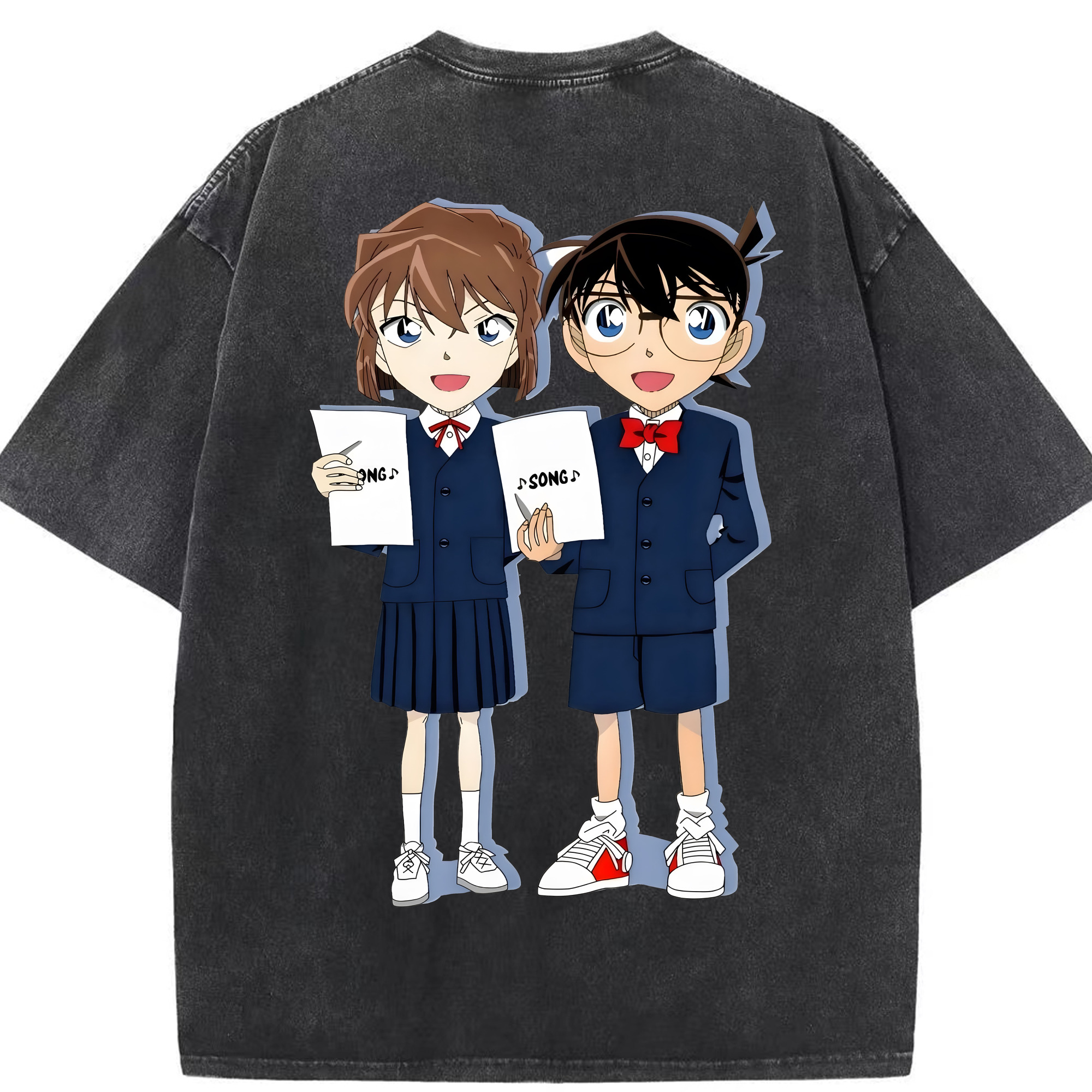 （画像用） 名探偵コナン 灰原 哀 はいばら あい Detective Conan Anita Hailey、Vi Graythorn Haibara Ai 綿100% ヴィンテージ風 半袖Tシャツ（背面プリント）
