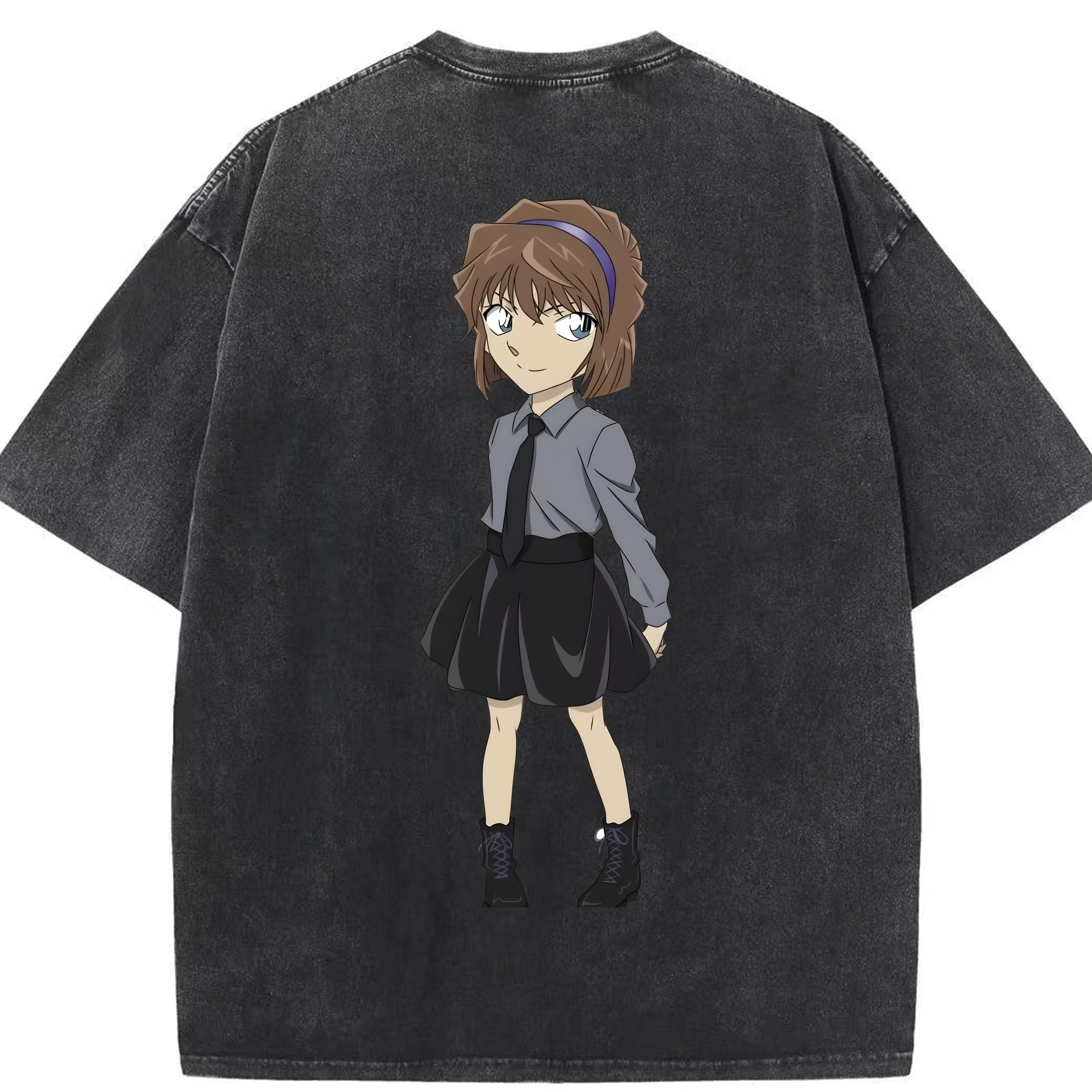 （画像用） 名探偵コナン 灰原 哀 はいばら あい Detective Conan Anita Hailey、Vi Graythorn Haibara Ai 綿100% ヴィンテージ風 半袖Tシャツ（背面プリント）