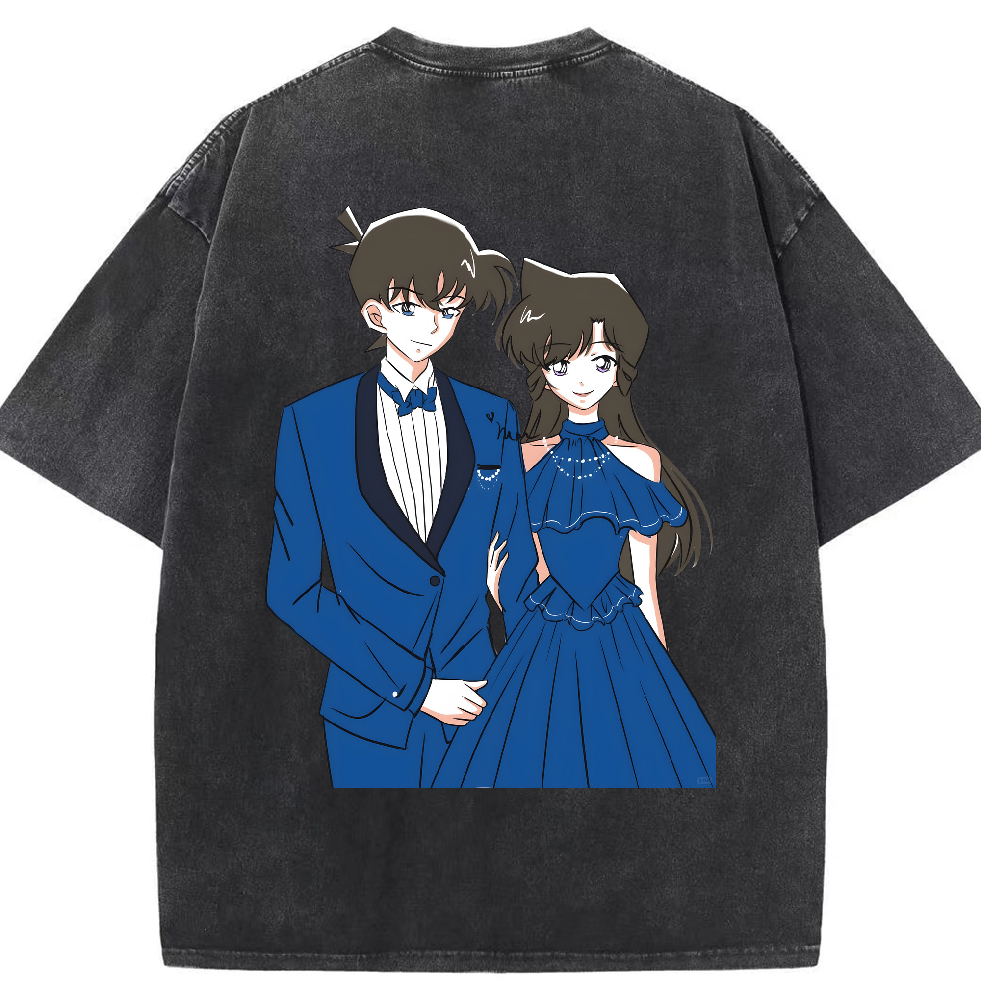 （画像用） 名探偵コナン 江戸川 コナン Detective Conan Conan Edogawa 綿100% ヴィンテージ風 半袖Tシャツ（背面プリント）
