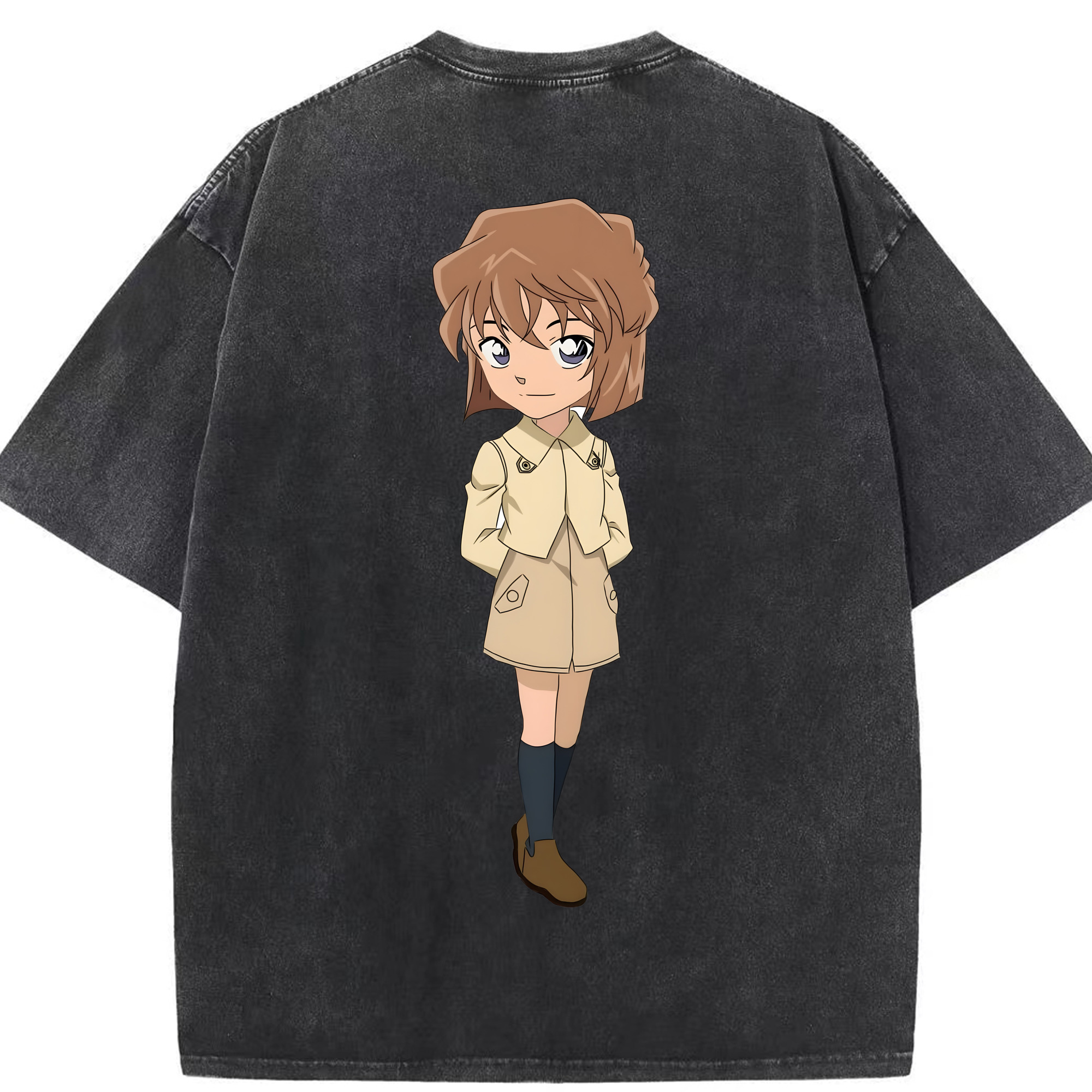 （画像用） 名探偵コナン 灰原 哀 はいばら あい Detective Conan Anita Hailey、Vi Graythorn Haibara Ai 綿100% ヴィンテージ風 半袖Tシャツ（背面プリント）