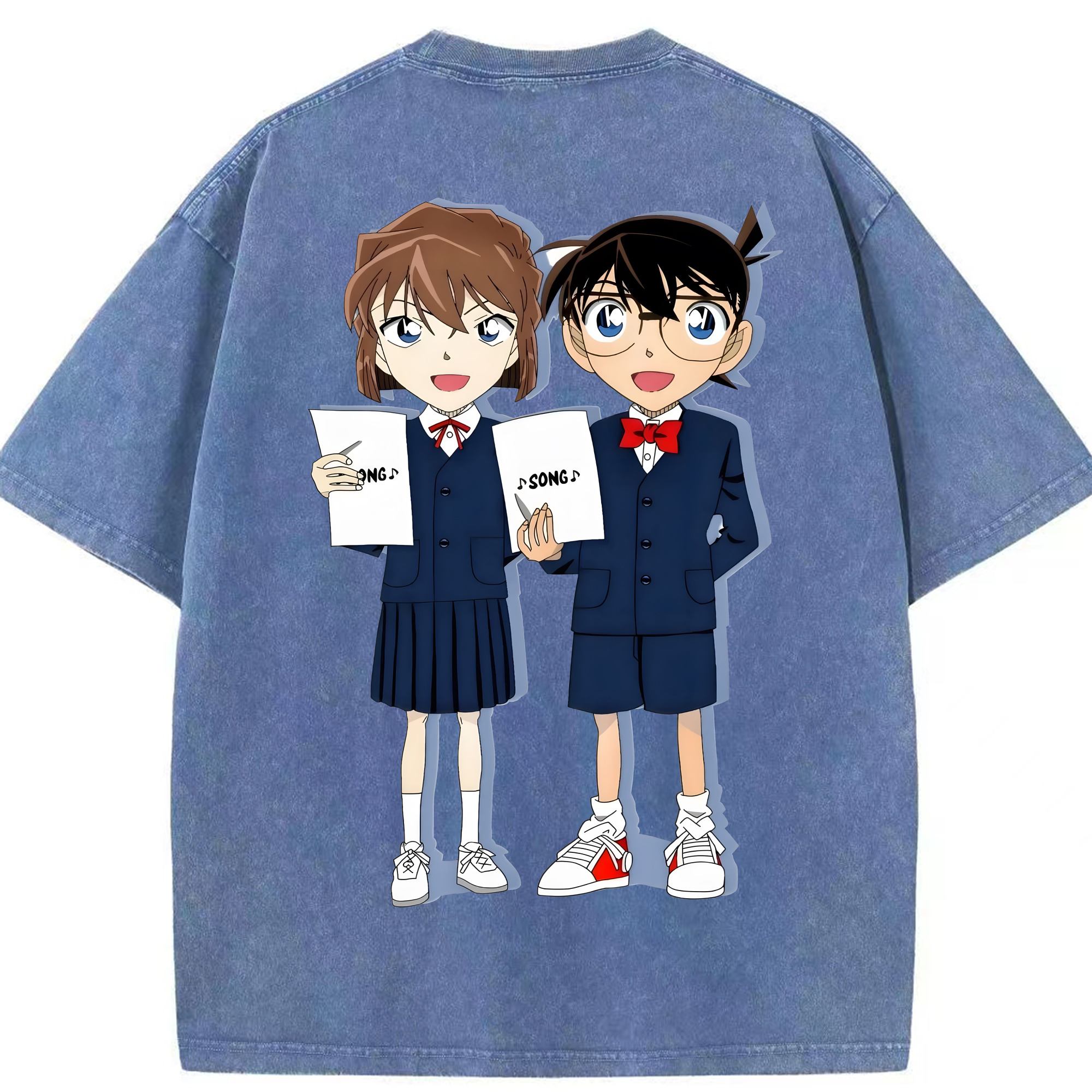 （画像用） 名探偵コナン 灰原 哀 はいばら あい Detective Conan Anita Hailey、Vi Graythorn Haibara Ai 綿100% ヴィンテージ風 半袖Tシャツ（背面プリント）