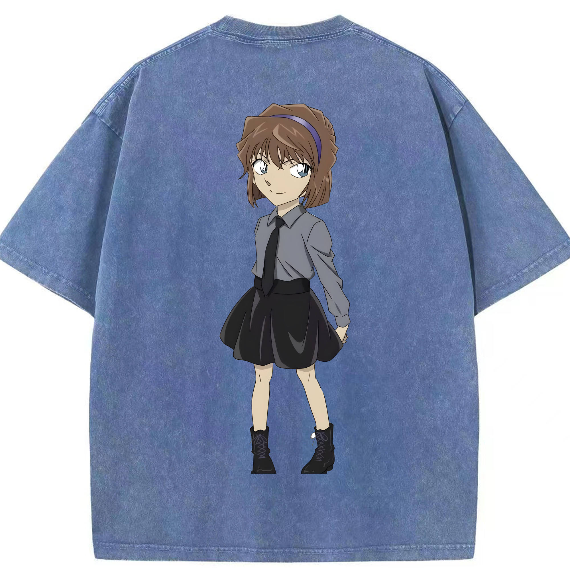 （画像用） 名探偵コナン 灰原 哀 はいばら あい Detective Conan Anita Hailey、Vi Graythorn Haibara Ai 綿100% ヴィンテージ風 半袖Tシャツ（背面プリント）