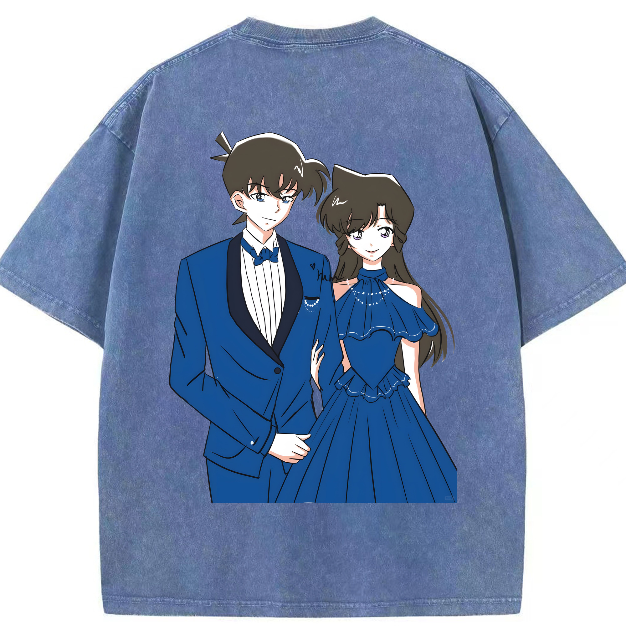 （画像用） 名探偵コナン 江戸川 コナン Detective Conan Conan Edogawa 綿100% ヴィンテージ風 半袖Tシャツ（背面プリント）