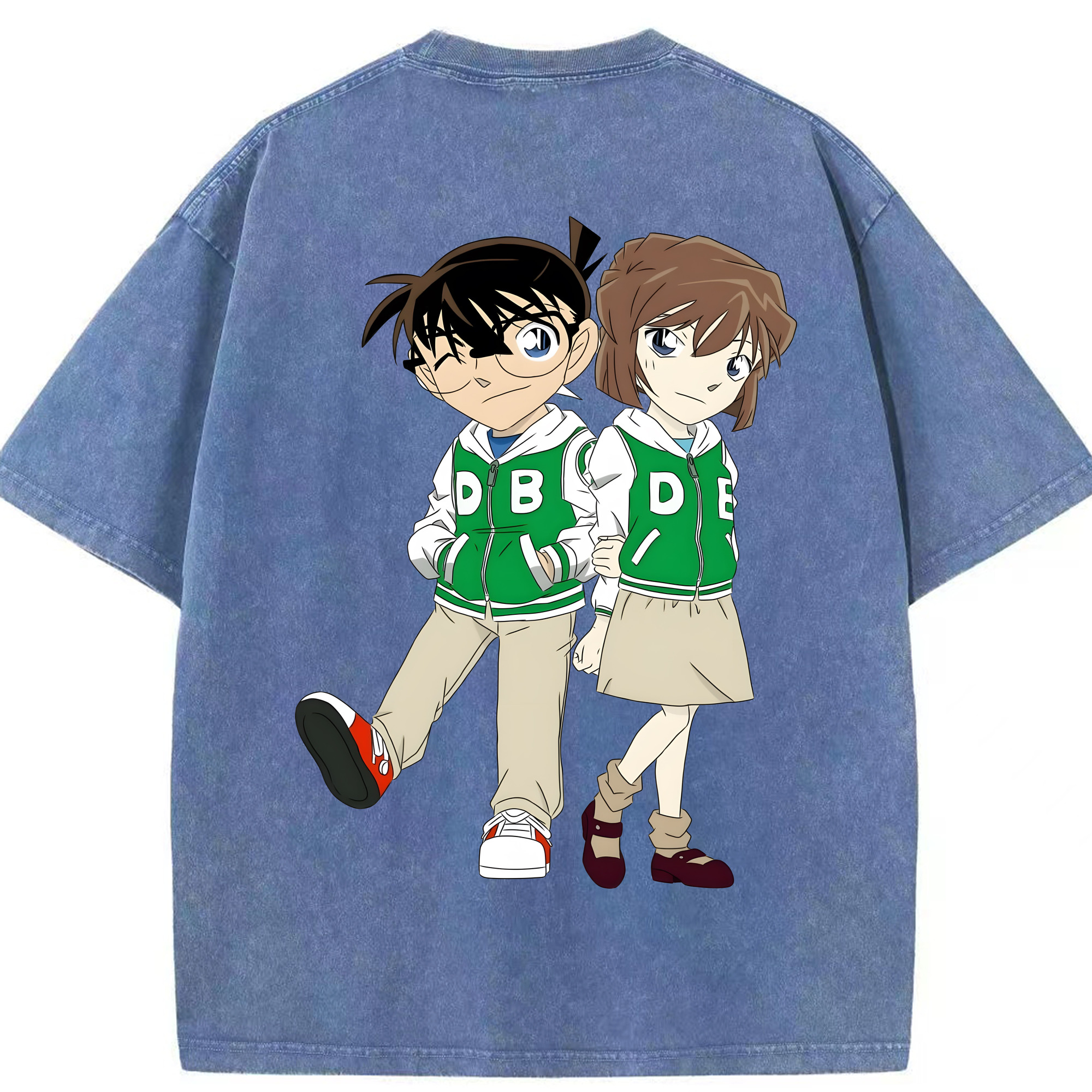 （画像用） 名探偵コナン 江戸川 コナン Detective Conan Conan Edogawa 綿100% ヴィンテージ風 半袖Tシャツ（背面プリント）