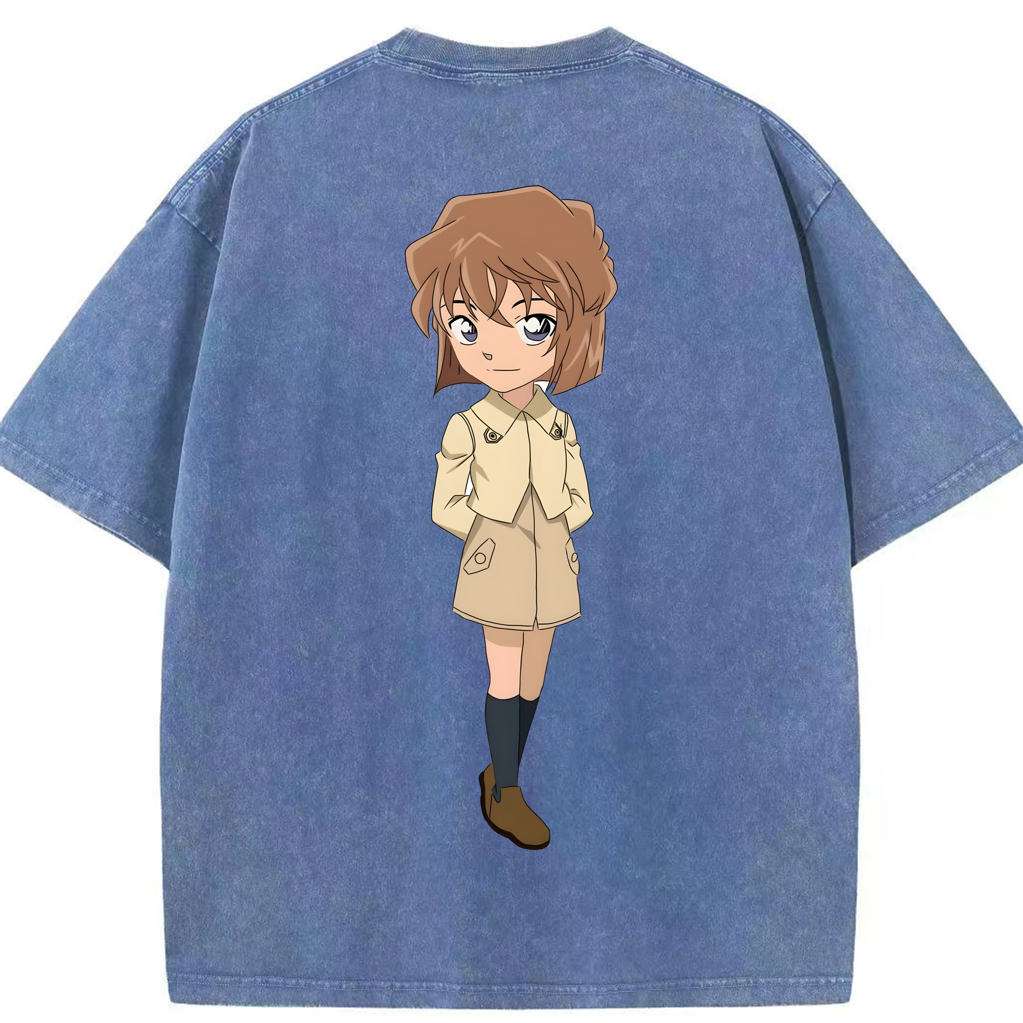 （画像用） 名探偵コナン 灰原 哀 はいばら あい Detective Conan Anita Hailey、Vi Graythorn Haibara Ai 綿100% ヴィンテージ風 半袖Tシャツ（背面プリント）
