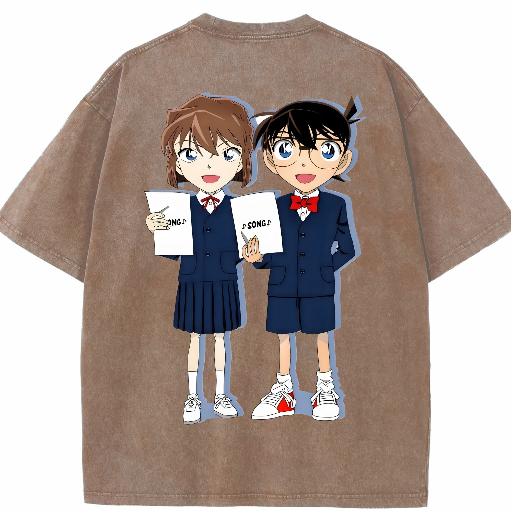 （画像用） 名探偵コナン 灰原 哀 はいばら あい Detective Conan Anita Hailey、Vi Graythorn Haibara Ai 綿100% ヴィンテージ風 半袖Tシャツ（背面プリント）