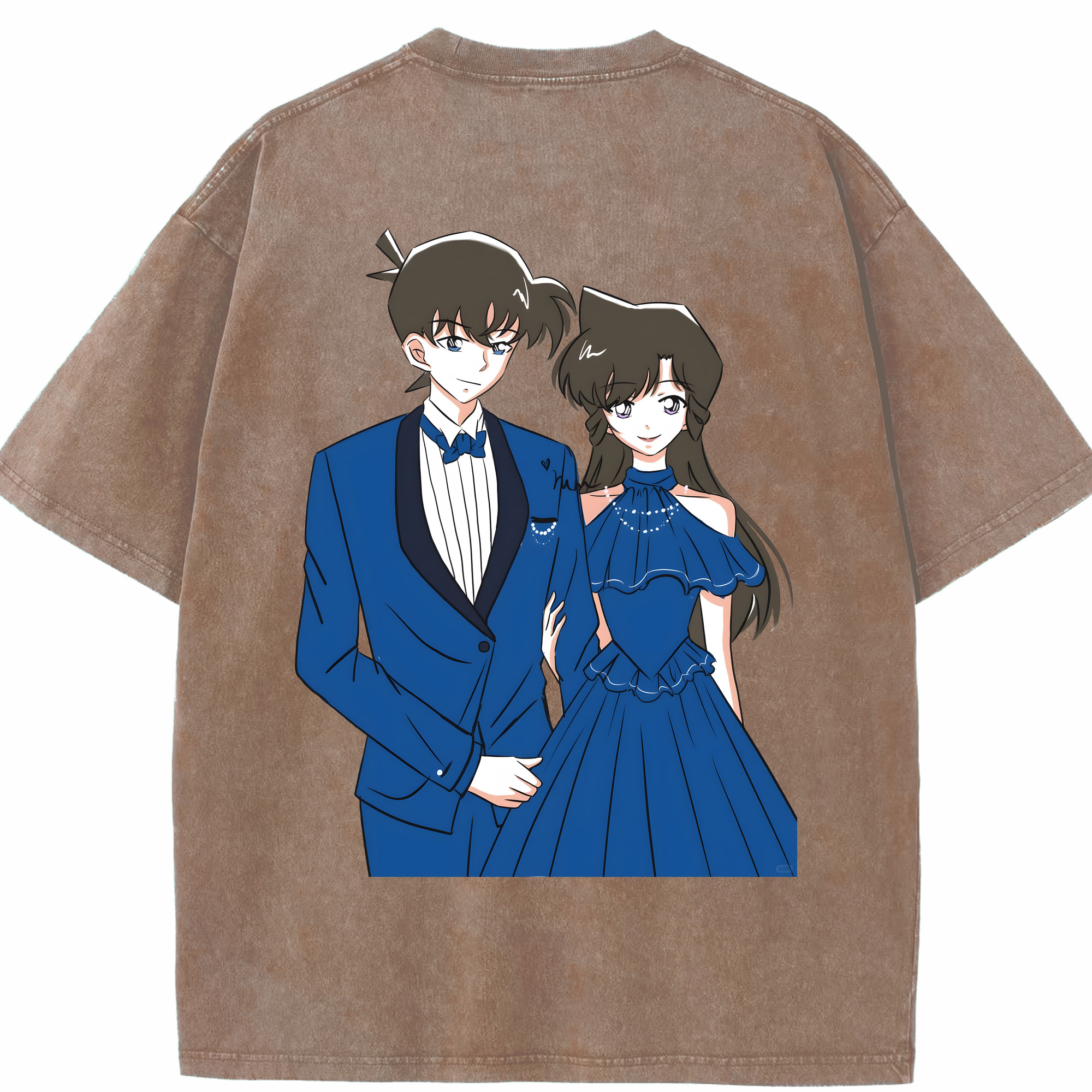 （画像用） 名探偵コナン 江戸川 コナン Detective Conan Conan Edogawa 綿100% ヴィンテージ風 半袖Tシャツ（背面プリント）