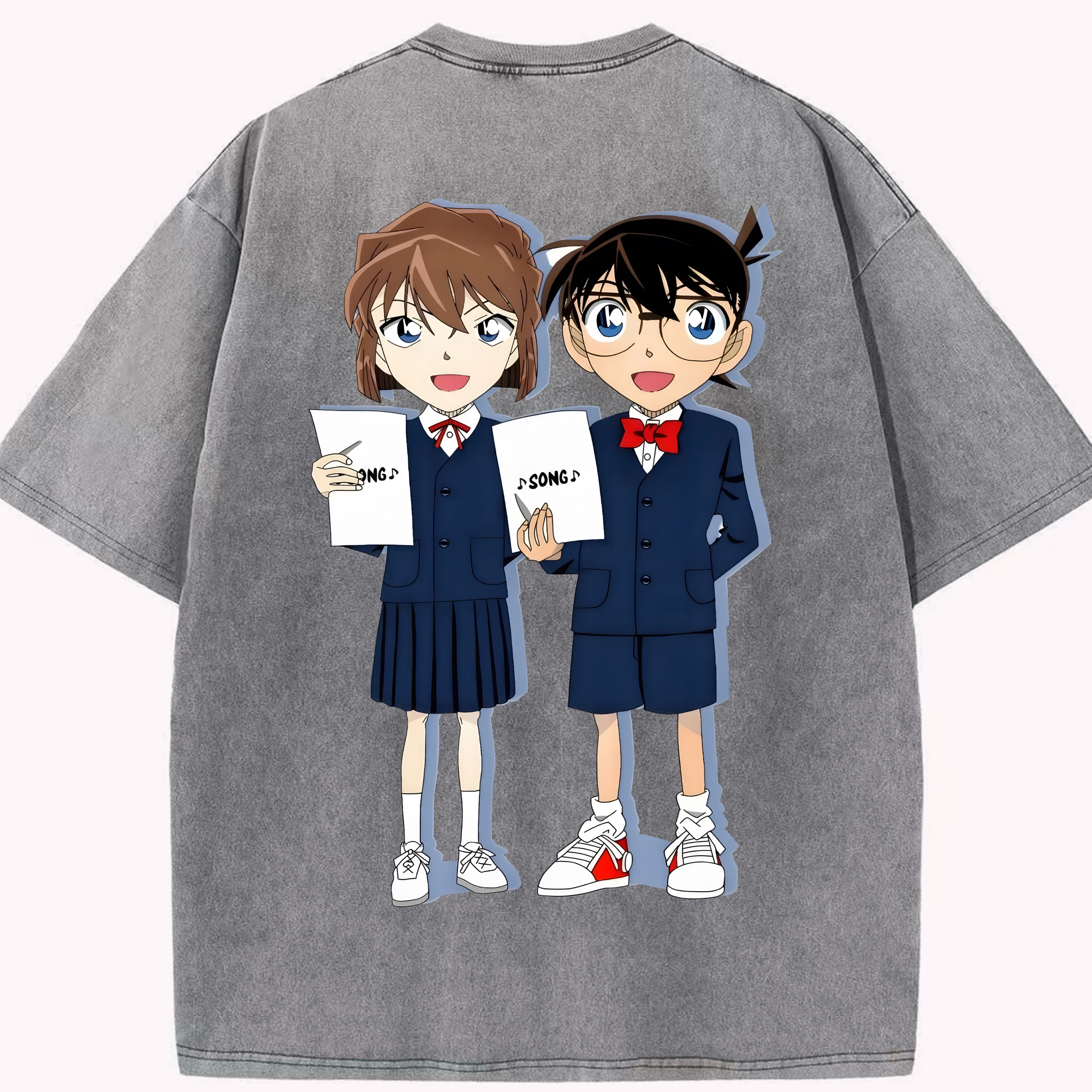 （画像用） 名探偵コナン 灰原 哀 はいばら あい Detective Conan Anita Hailey、Vi Graythorn Haibara Ai 綿100% ヴィンテージ風 半袖Tシャツ（背面プリント）