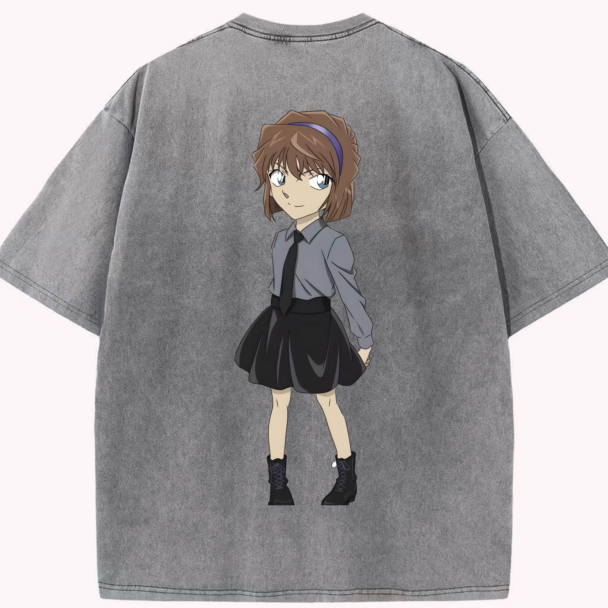 （画像用） 名探偵コナン 灰原 哀 はいばら あい Detective Conan Anita Hailey、Vi Graythorn Haibara Ai 綿100% ヴィンテージ風 半袖Tシャツ（背面プリント）