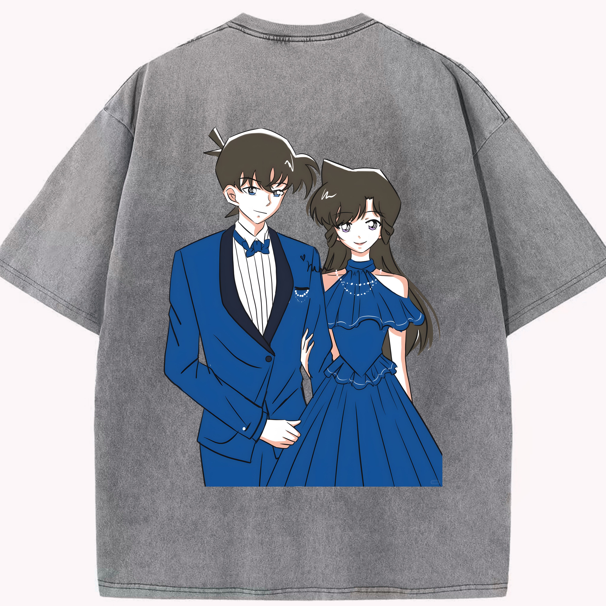（画像用） 名探偵コナン 江戸川 コナン Detective Conan Conan Edogawa 綿100% ヴィンテージ風 半袖Tシャツ（背面プリント）
