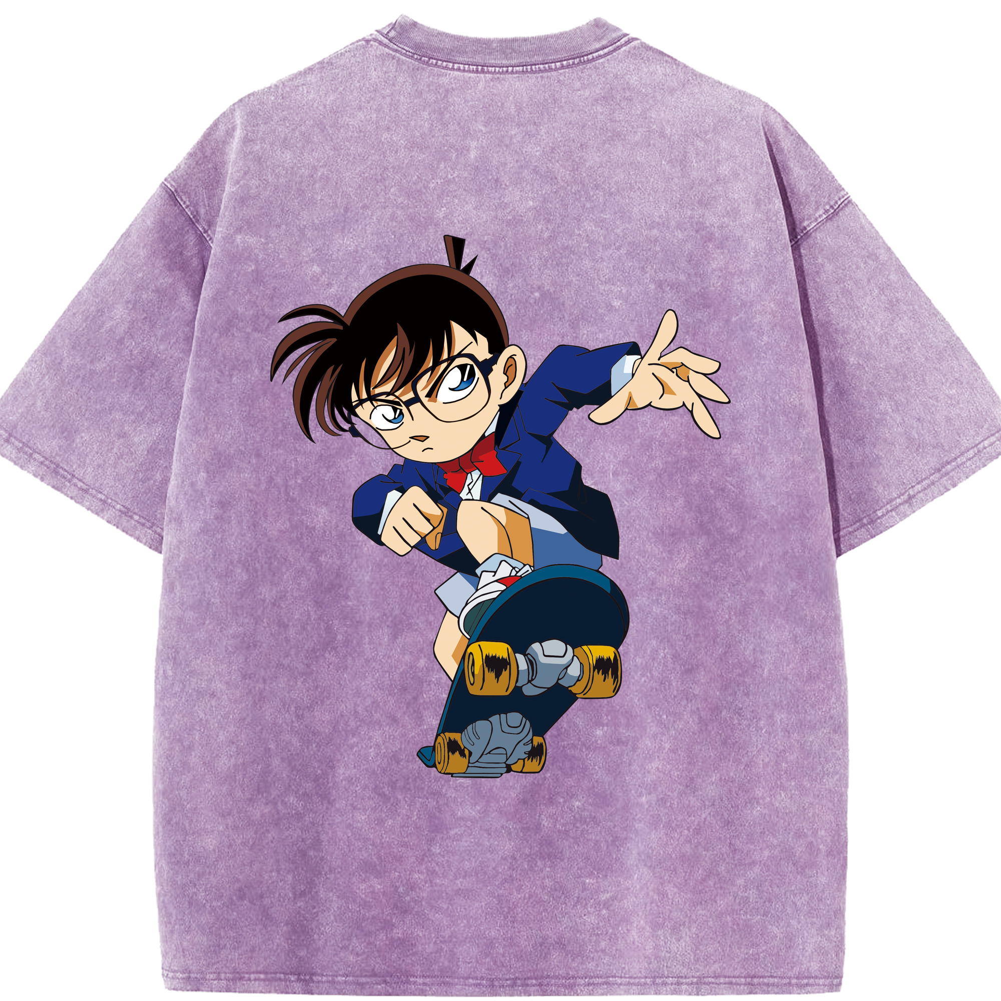 （画像用） 名探偵コナン 江戸川 コナン Detective Conan Conan Edogawa 綿100% ヴィンテージ風 半袖Tシャツ（背面プリント）