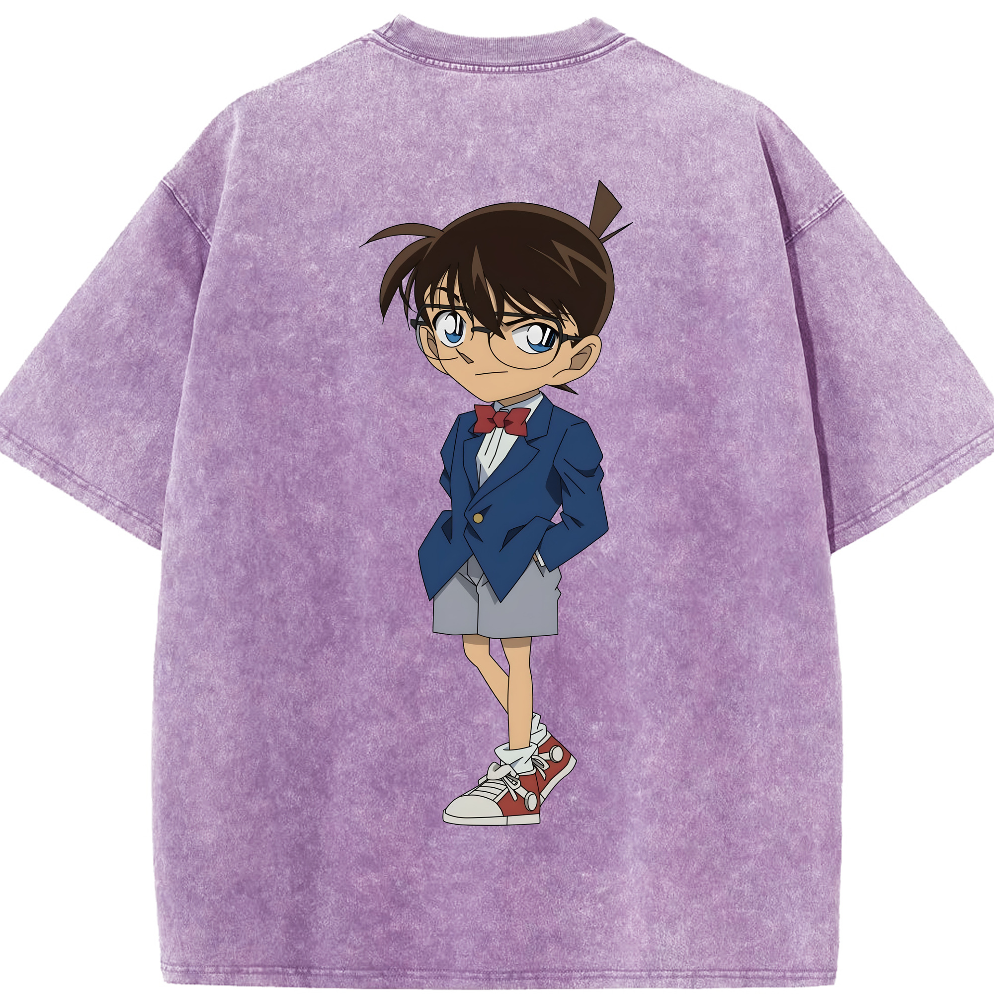 （画像用） 名探偵コナン 江戸川 コナン Detective Conan Conan Edogawa 綿100% ヴィンテージ風 半袖Tシャツ（背面プリント）
