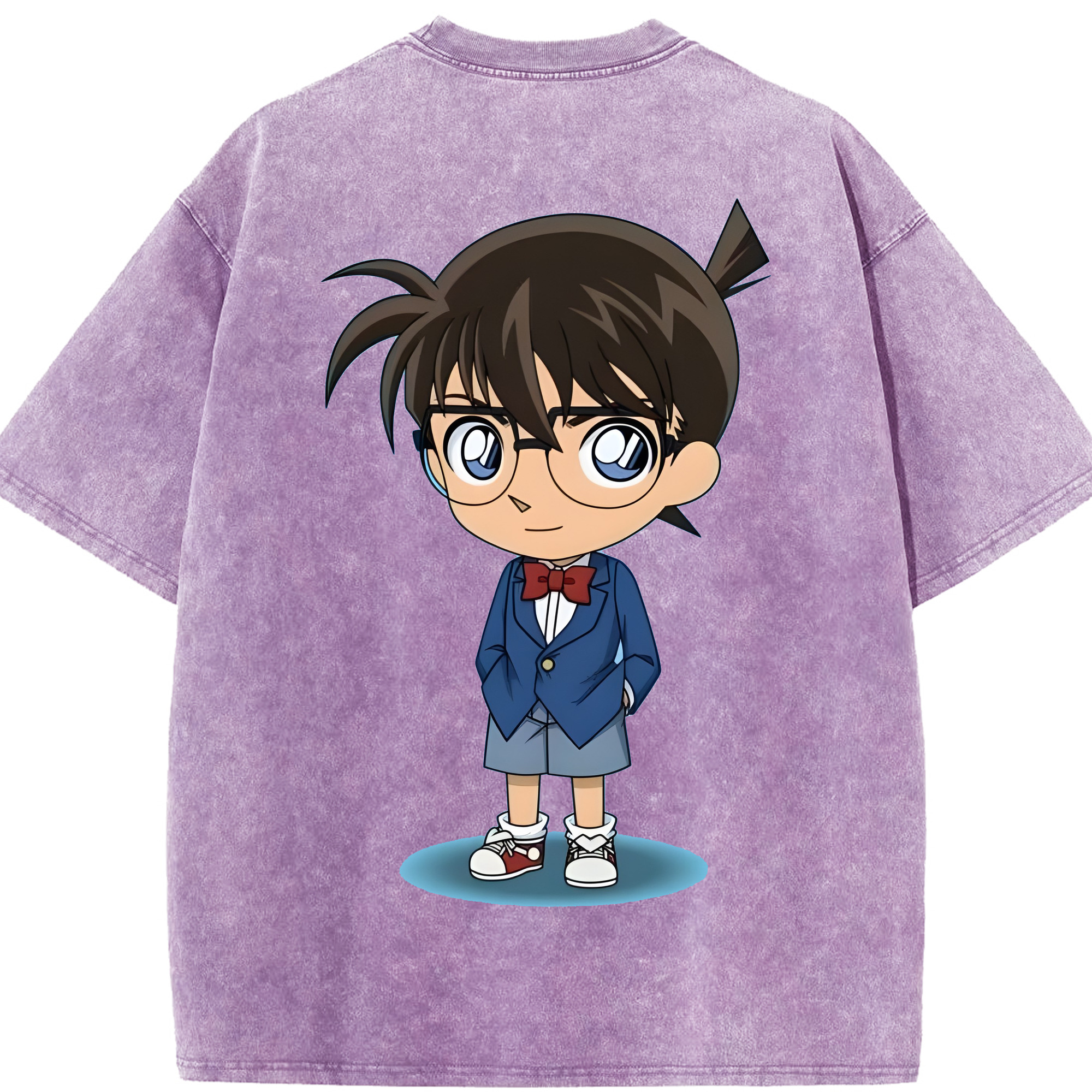 （画像用） 名探偵コナン 江戸川 コナン Detective Conan Conan Edogawa 綿100% ヴィンテージ風 半袖Tシャツ（背面プリント）