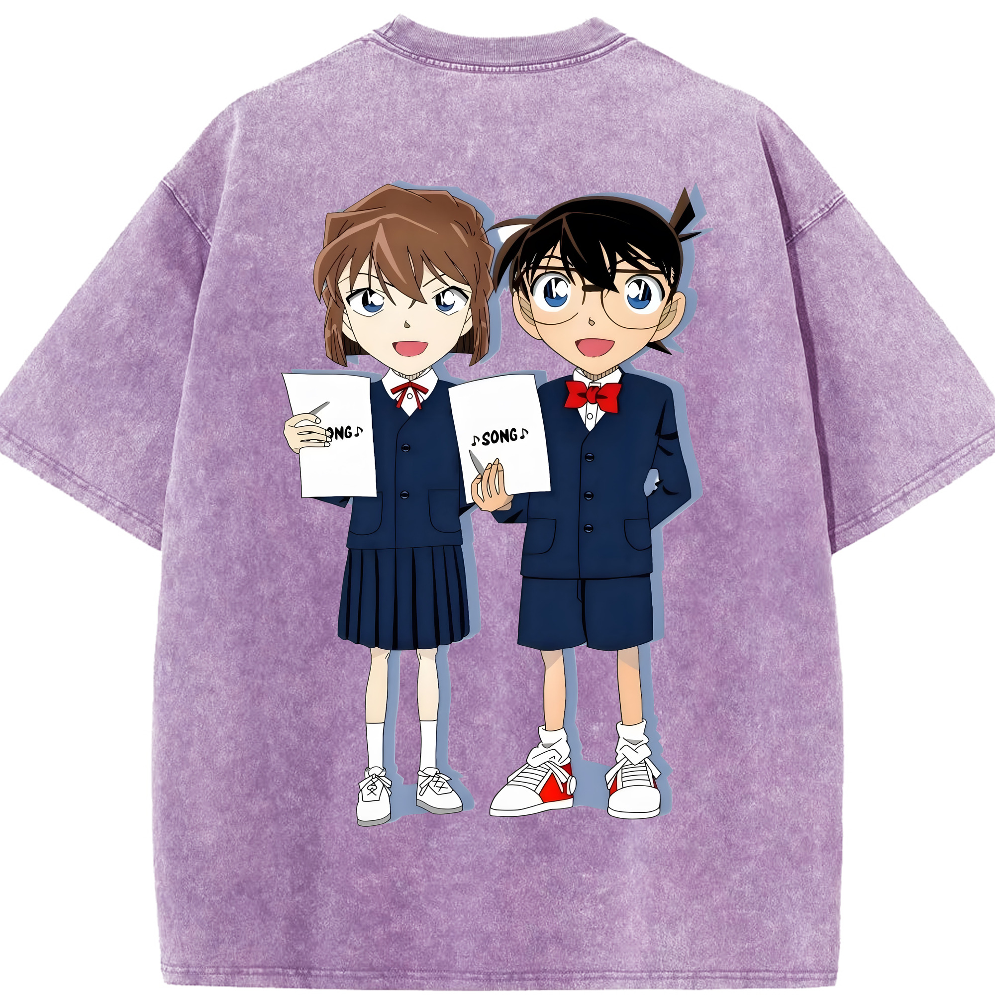 （画像用） 名探偵コナン 灰原 哀 はいばら あい Detective Conan Anita Hailey、Vi Graythorn Haibara Ai 綿100% ヴィンテージ風 半袖Tシャツ（背面プリント）