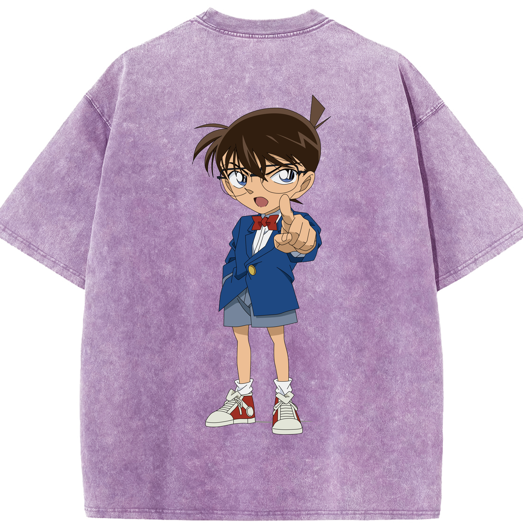（画像用） 名探偵コナン 江戸川 コナン Detective Conan Conan Edogawa 綿100% ヴィンテージ風 半袖Tシャツ（背面プリント）