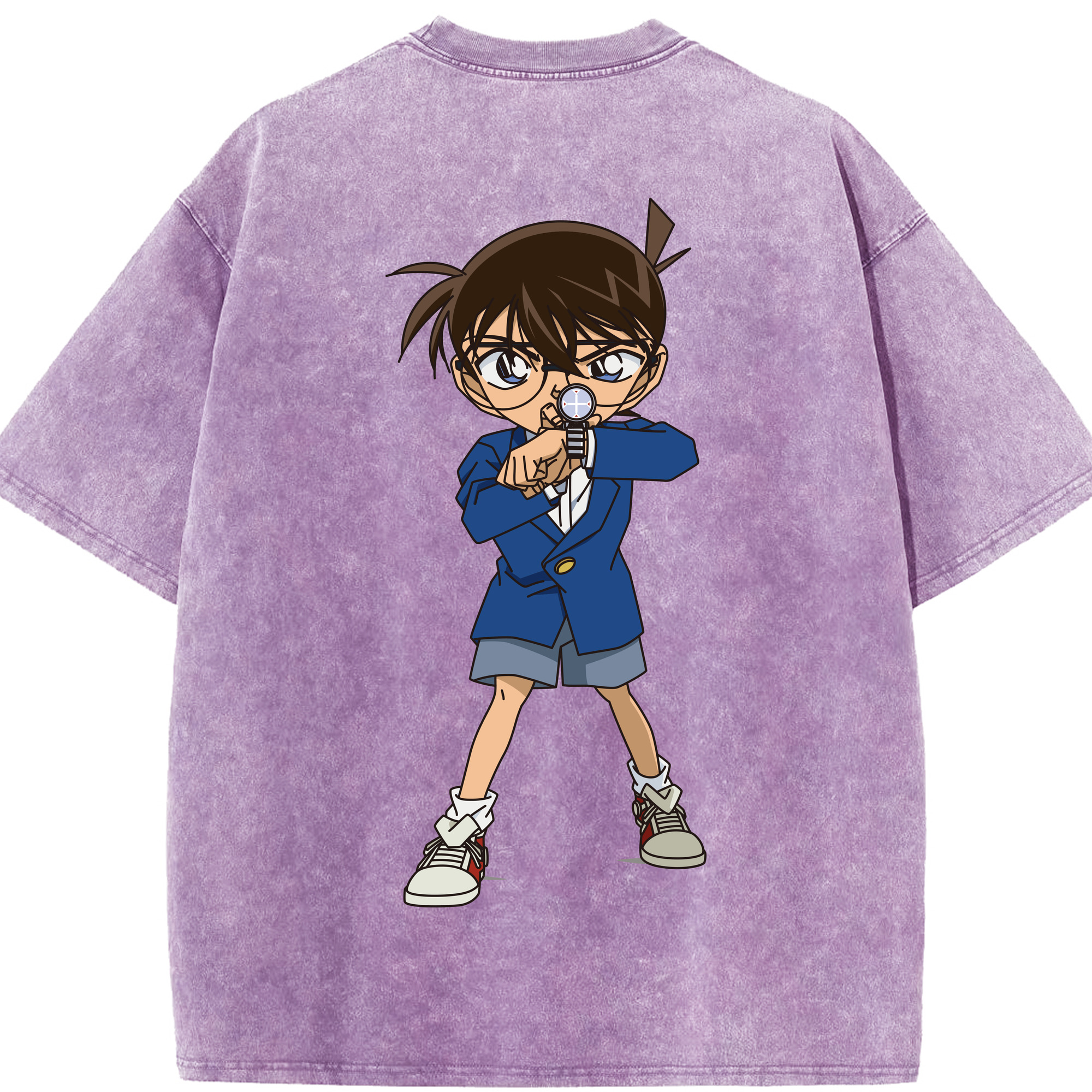 （画像用） 名探偵コナン 江戸川 コナン Detective Conan Conan Edogawa 綿100% ヴィンテージ風 半袖Tシャツ（背面プリント）