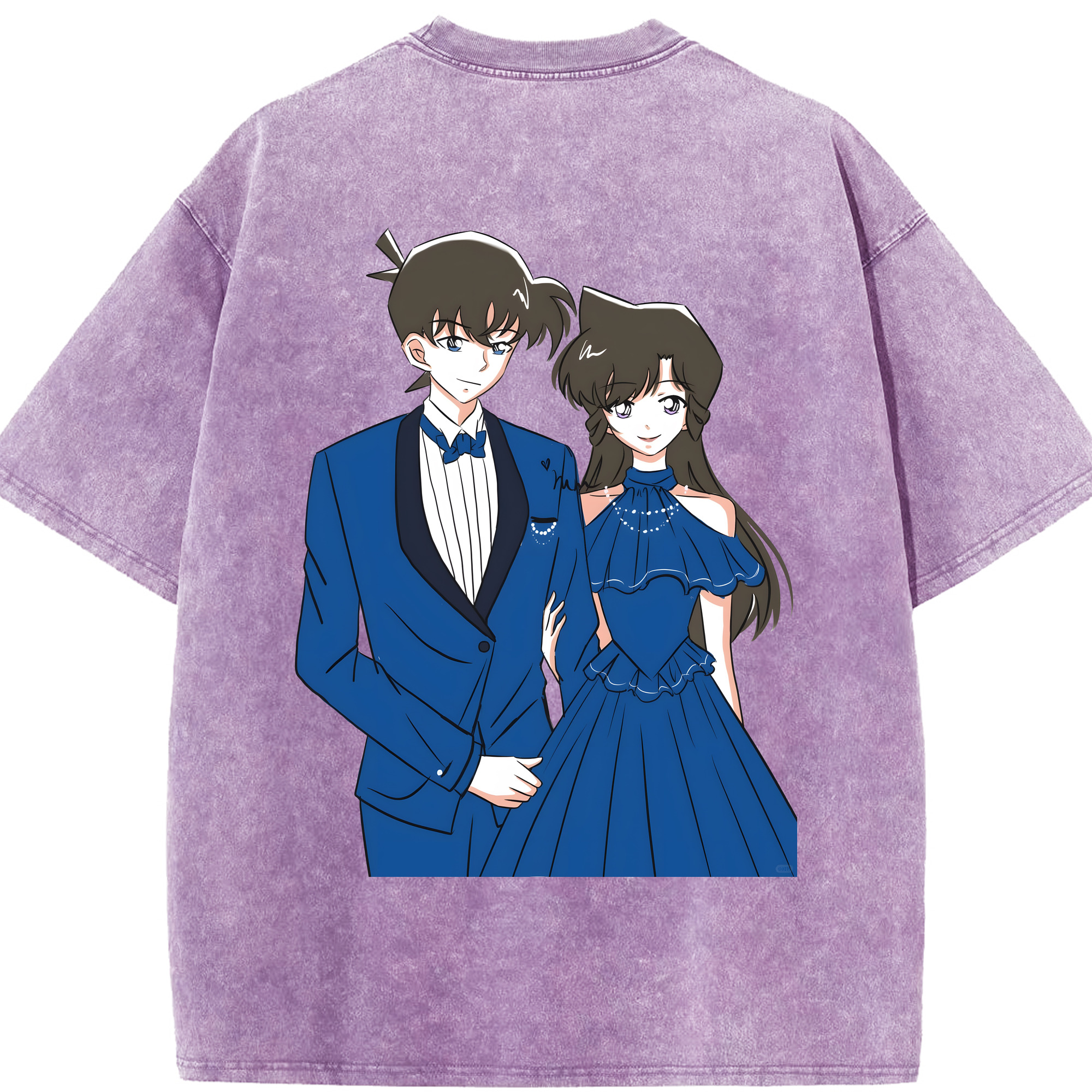 （画像用） 名探偵コナン 江戸川 コナン Detective Conan Conan Edogawa 綿100% ヴィンテージ風 半袖Tシャツ（背面プリント）