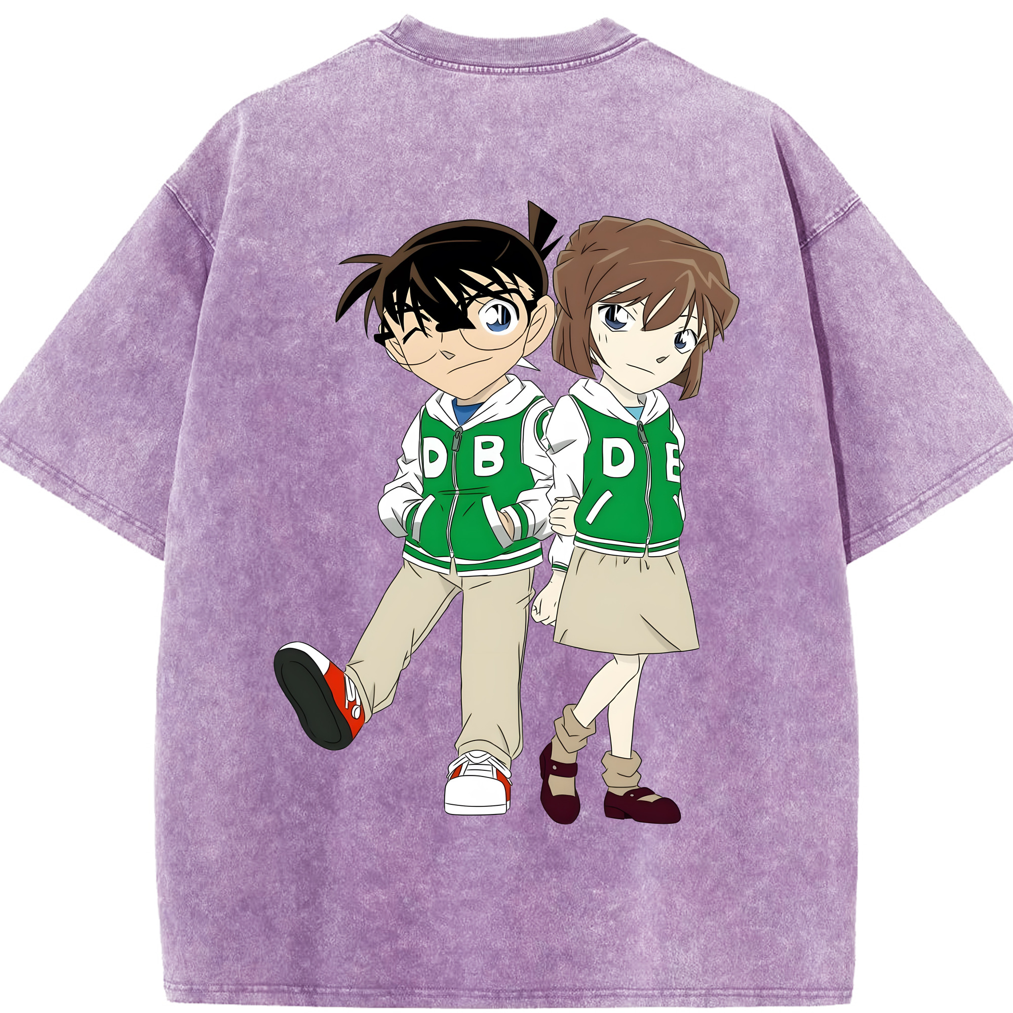 （画像用） 名探偵コナン 江戸川 コナン Detective Conan Conan Edogawa 綿100% ヴィンテージ風 半袖Tシャツ（背面プリント）
