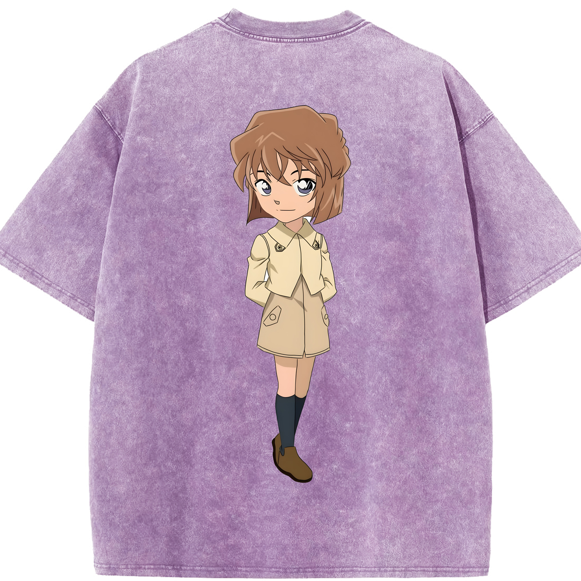（画像用） 名探偵コナン 灰原 哀 はいばら あい Detective Conan Anita Hailey、Vi Graythorn Haibara Ai 綿100% ヴィンテージ風 半袖Tシャツ（背面プリント）