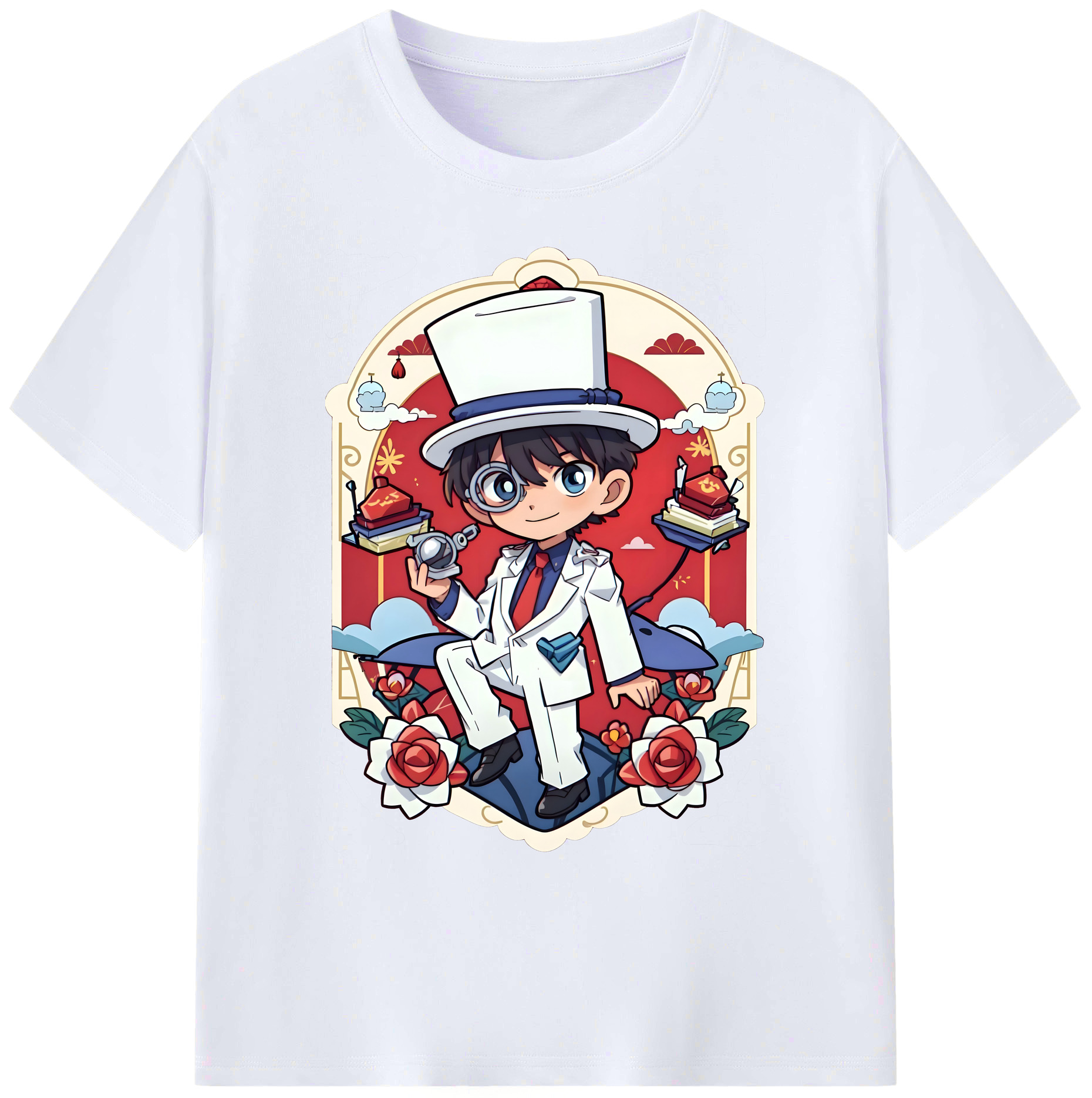 （画像用） 名探偵コナン くろば かいと Detective Conan Kuroba Kaito 綿100％ メンズ半袖Tシャツ｜肌触りやわらか＆通気性